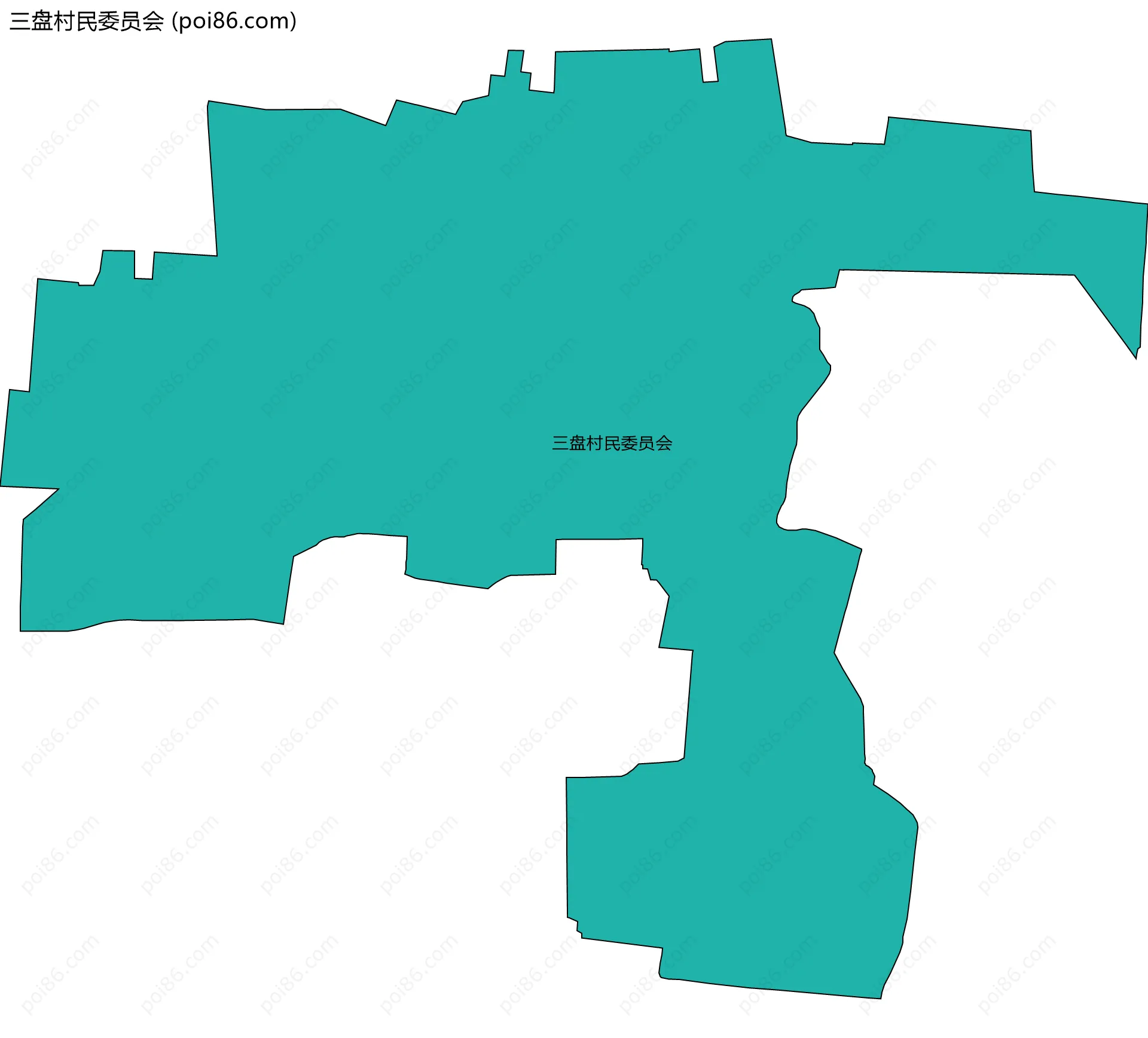 三盘村民委员会边界地图