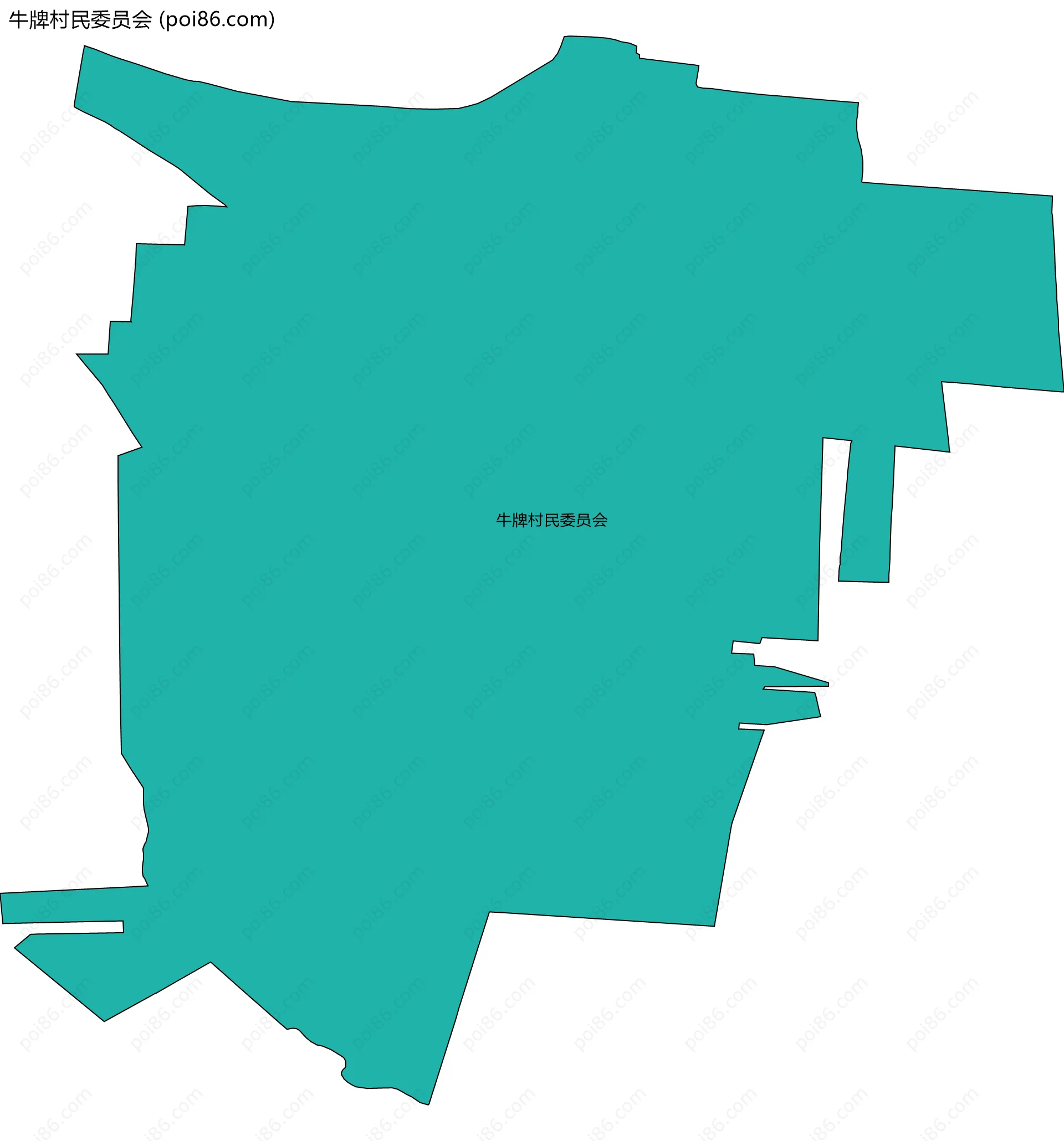 牛牌村民委员会边界地图