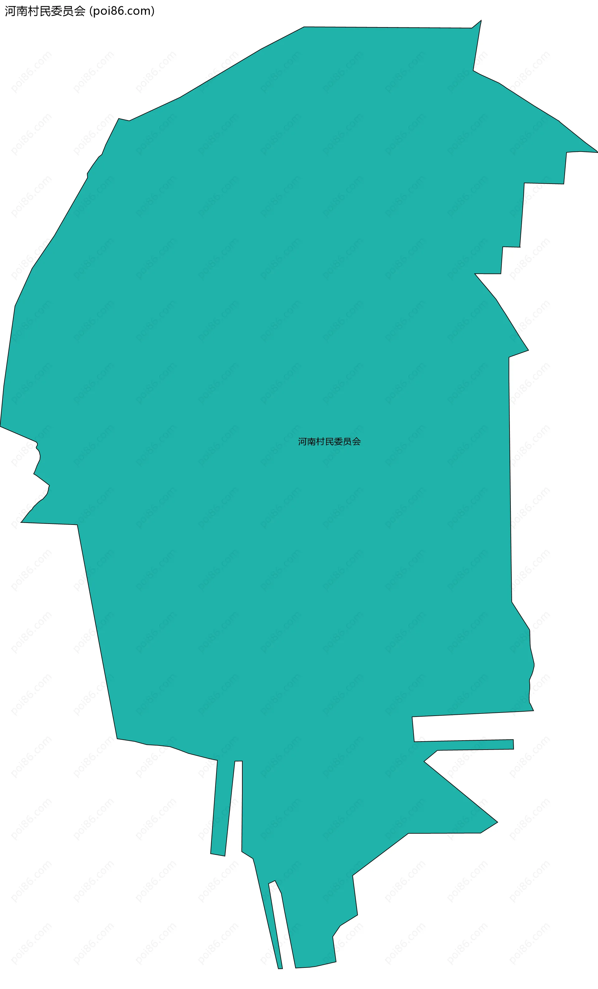 河南村民委员会边界地图