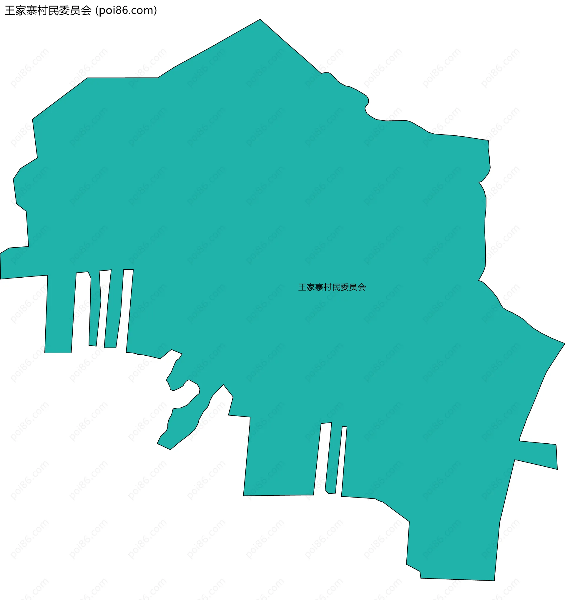 王家寨村民委员会边界地图