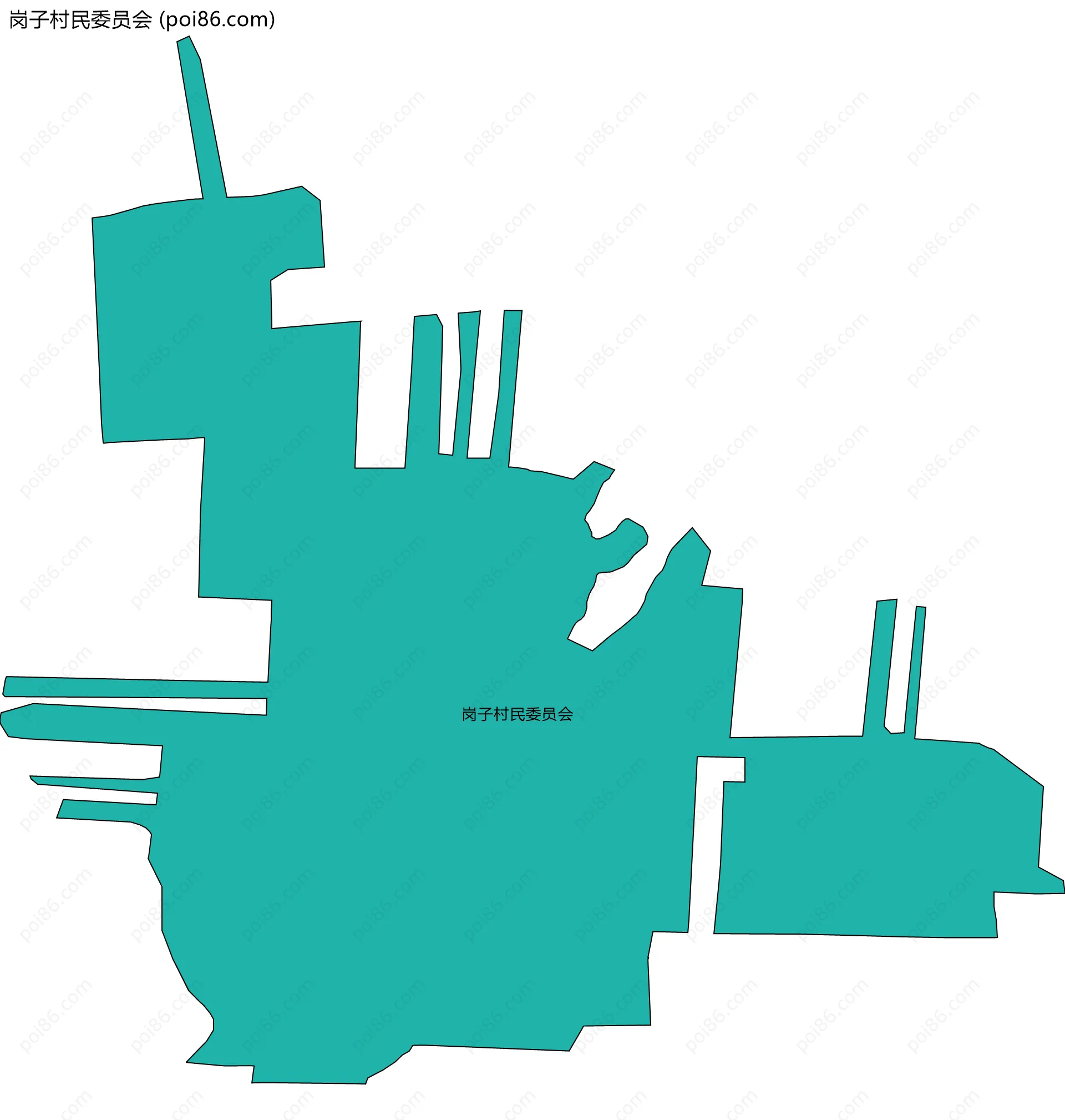 岗子村民委员会边界地图
