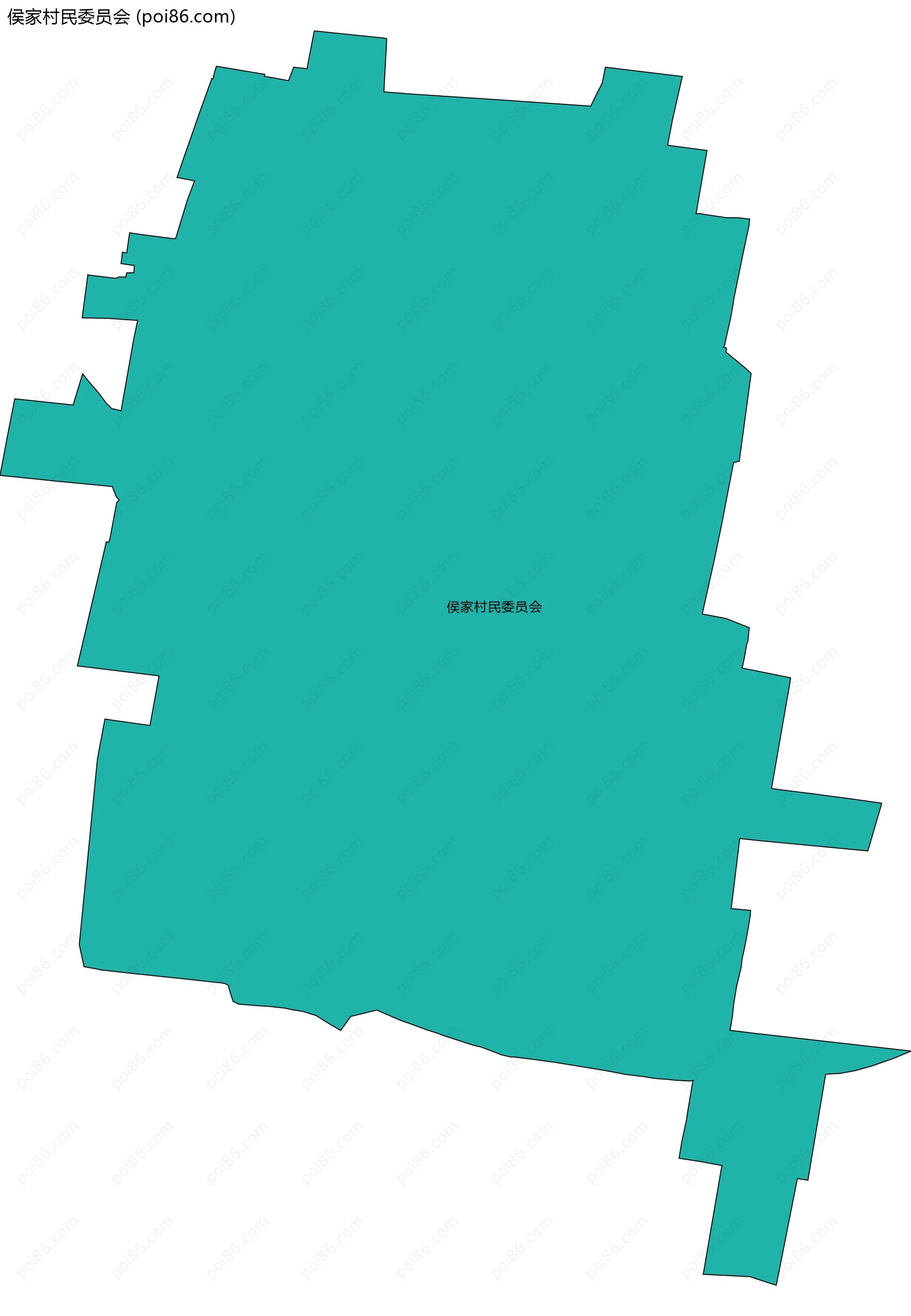 侯家村民委员会边界地图