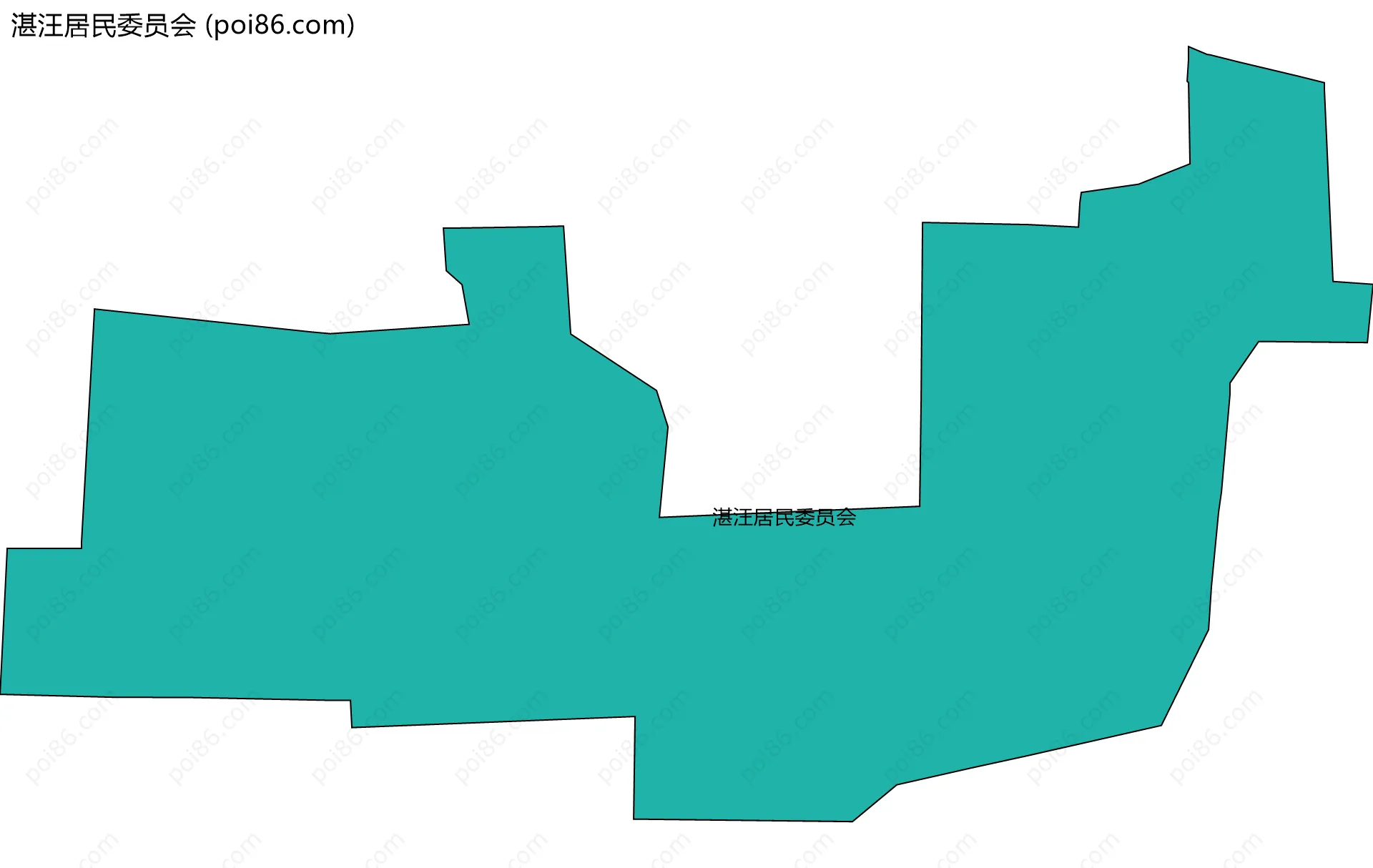 湛汪居民委员会边界地图