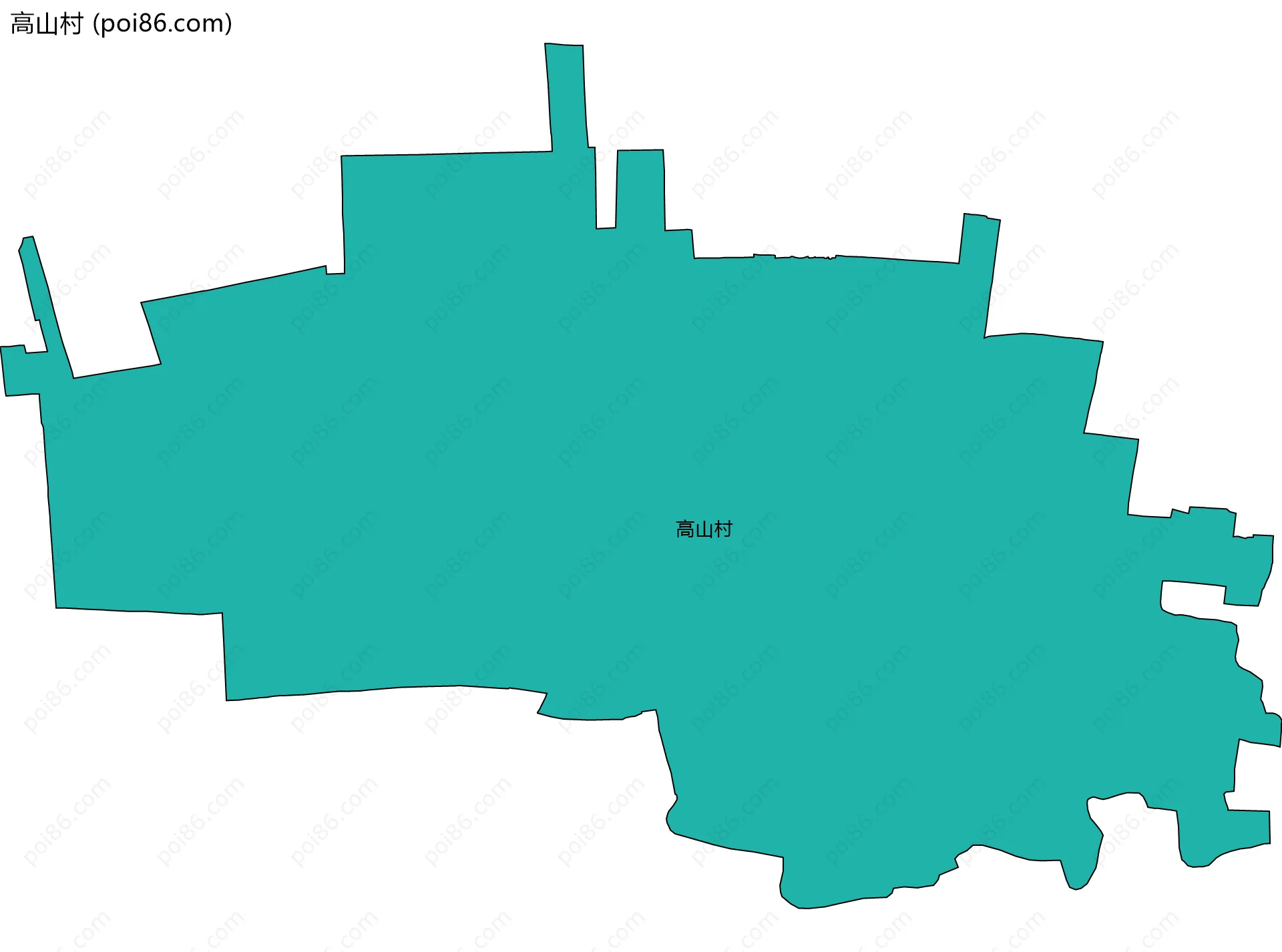 高山村边界地图