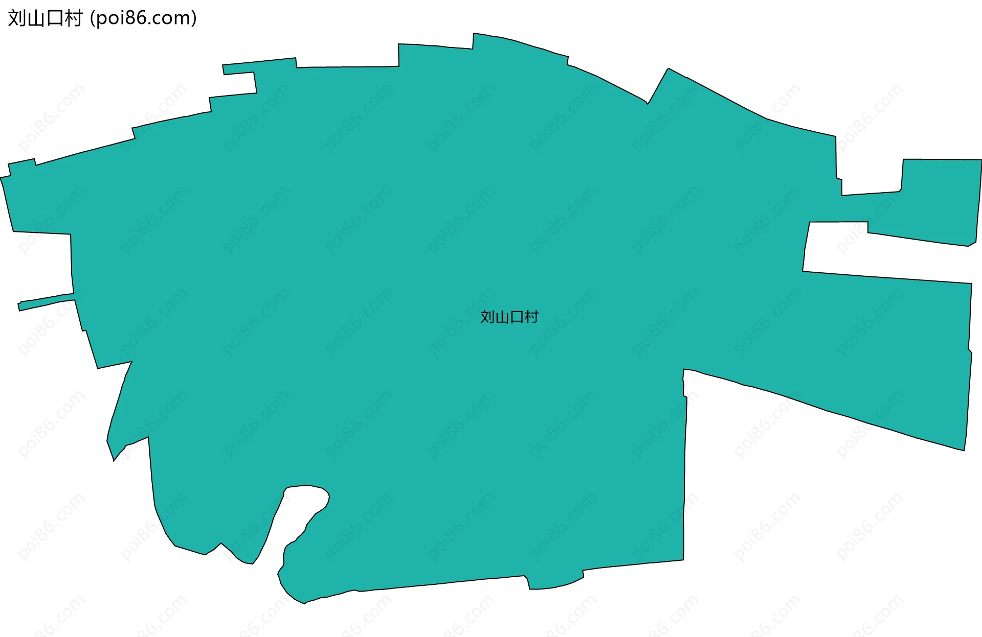 刘山口村边界地图