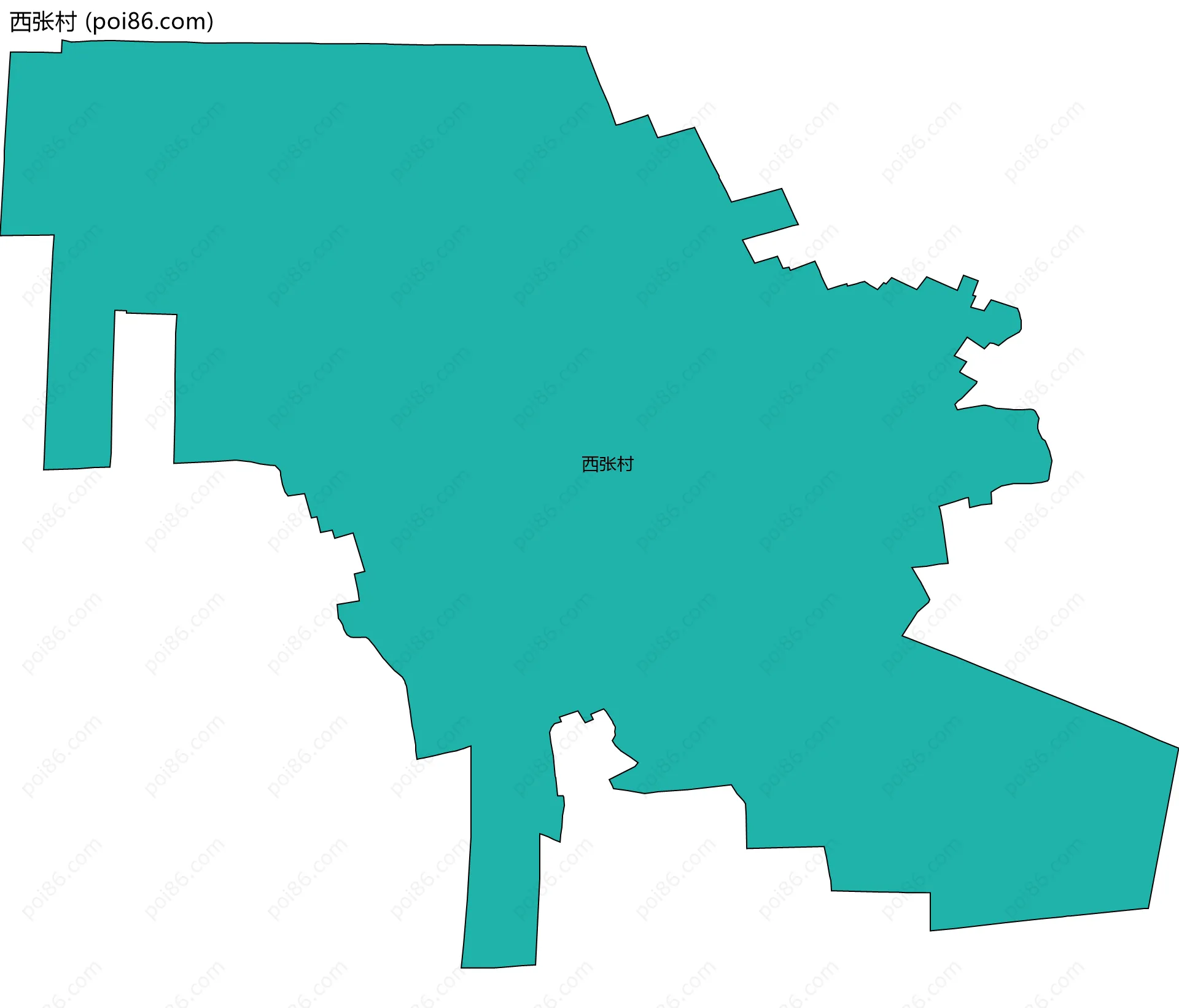 西张村边界地图