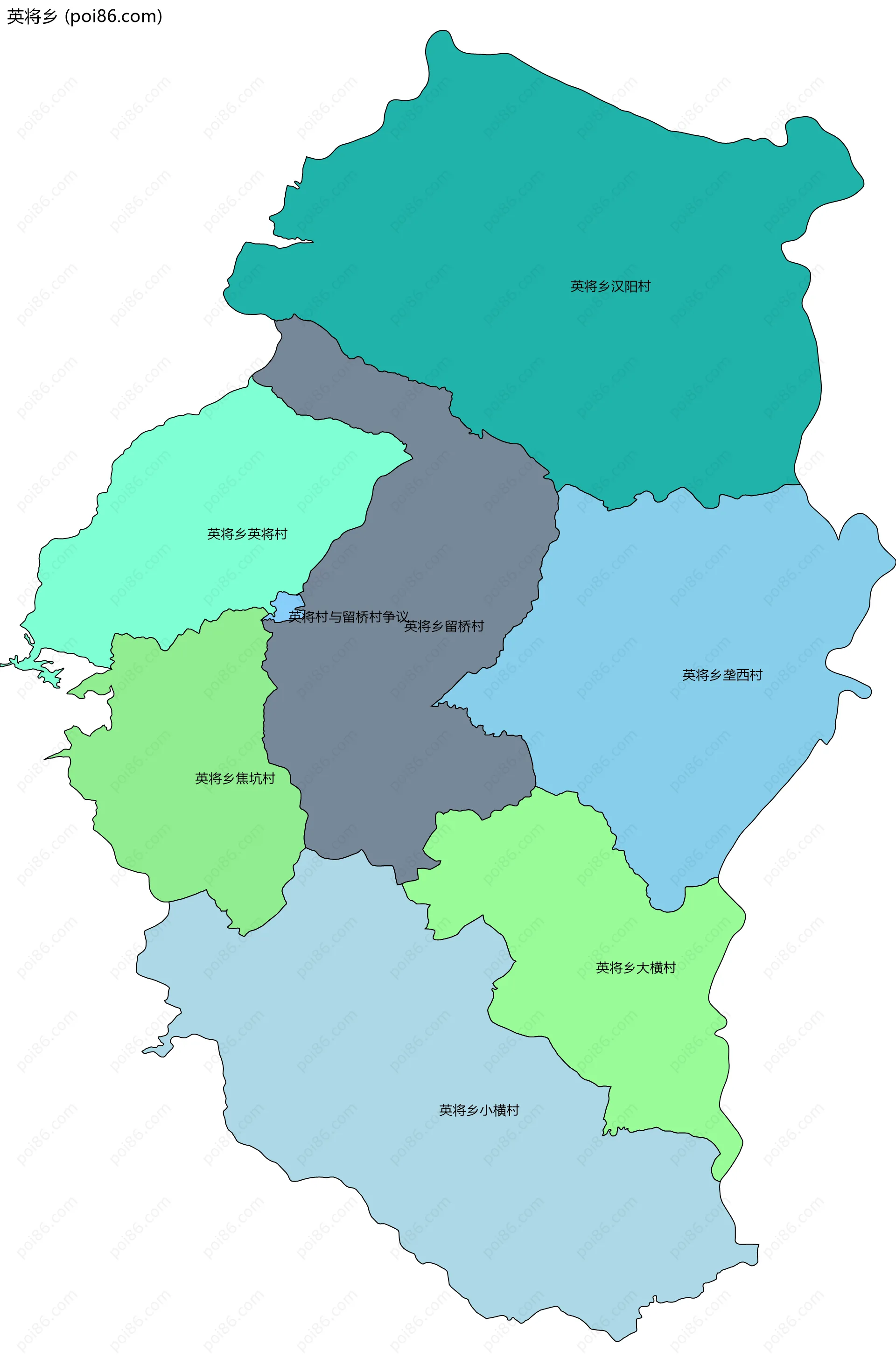 英将乡边界地图(五级行政区划)
