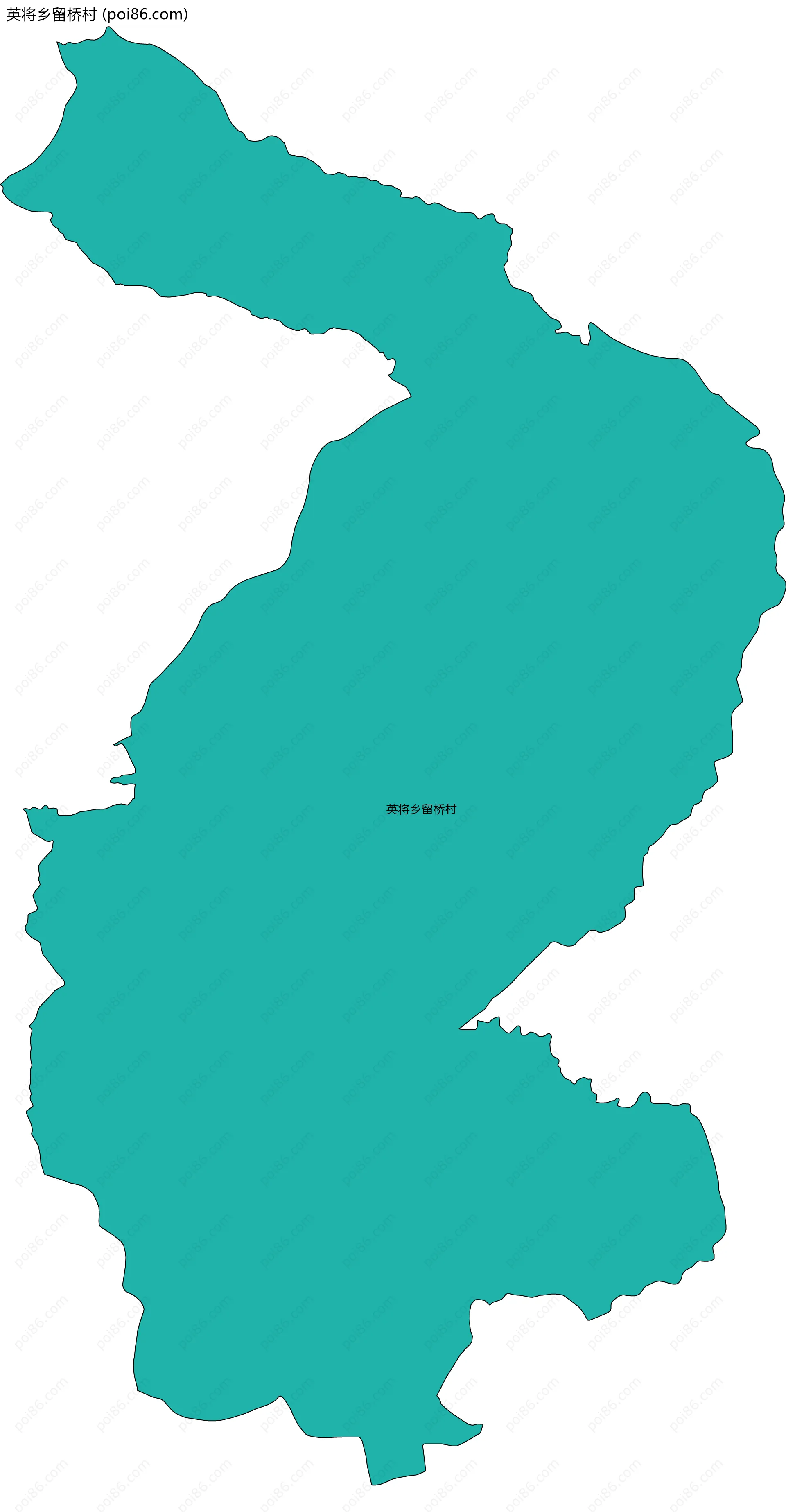 英将乡留桥村边界地图