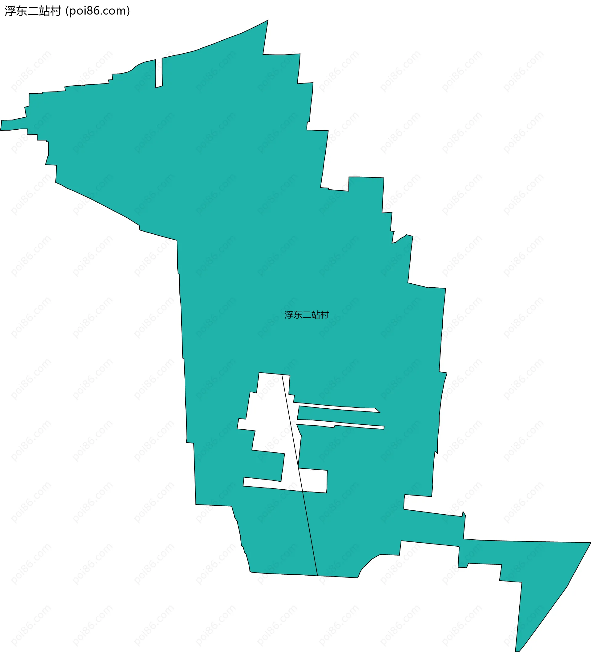 浮东二站村边界地图