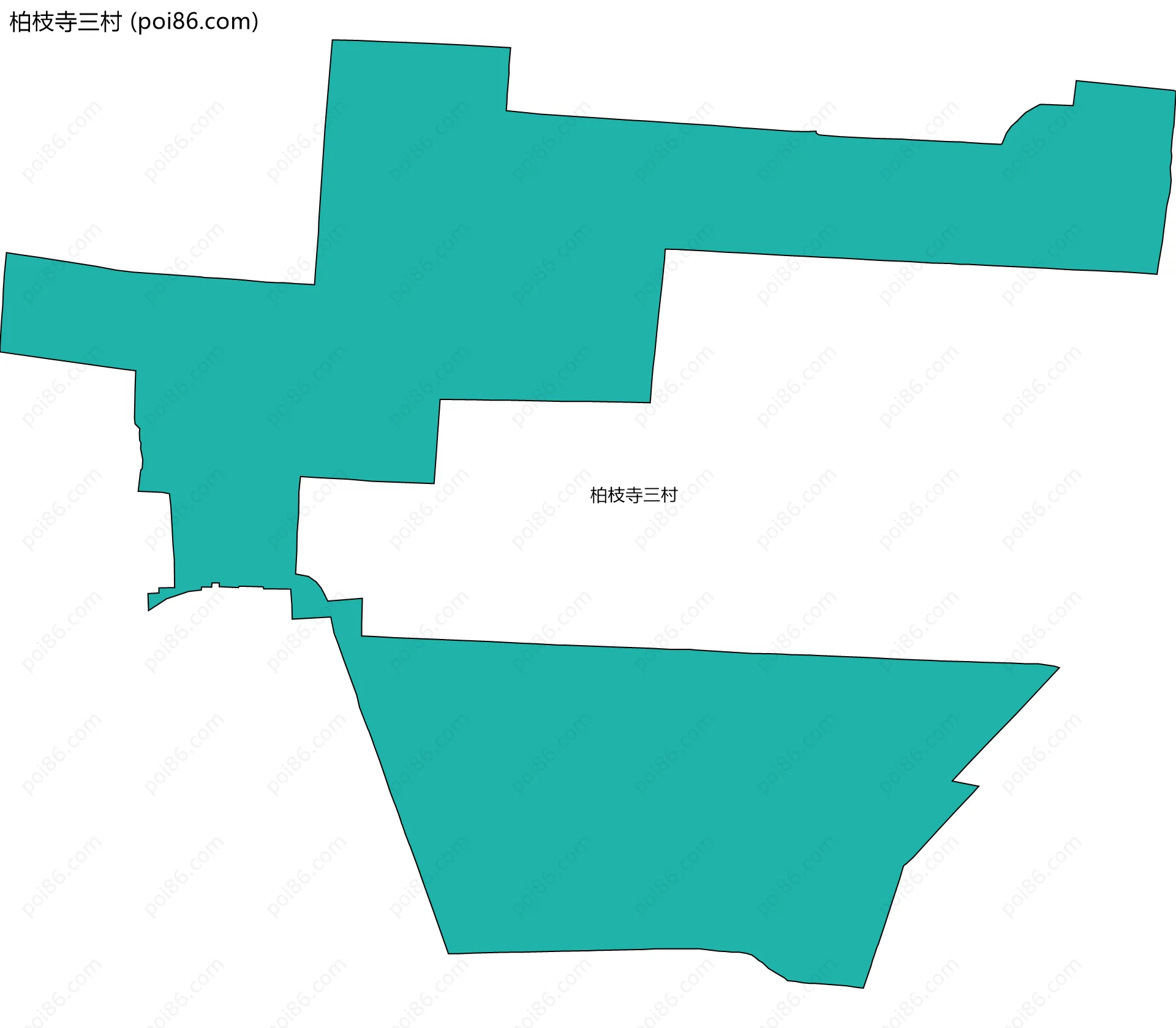 柏枝寺三村边界地图