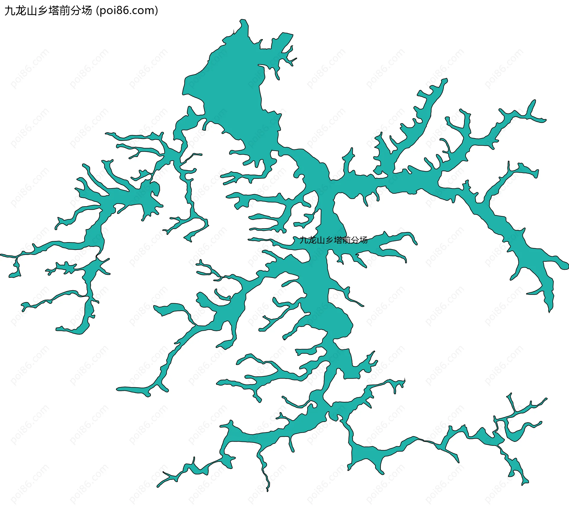 九龙山乡塔前分场边界地图