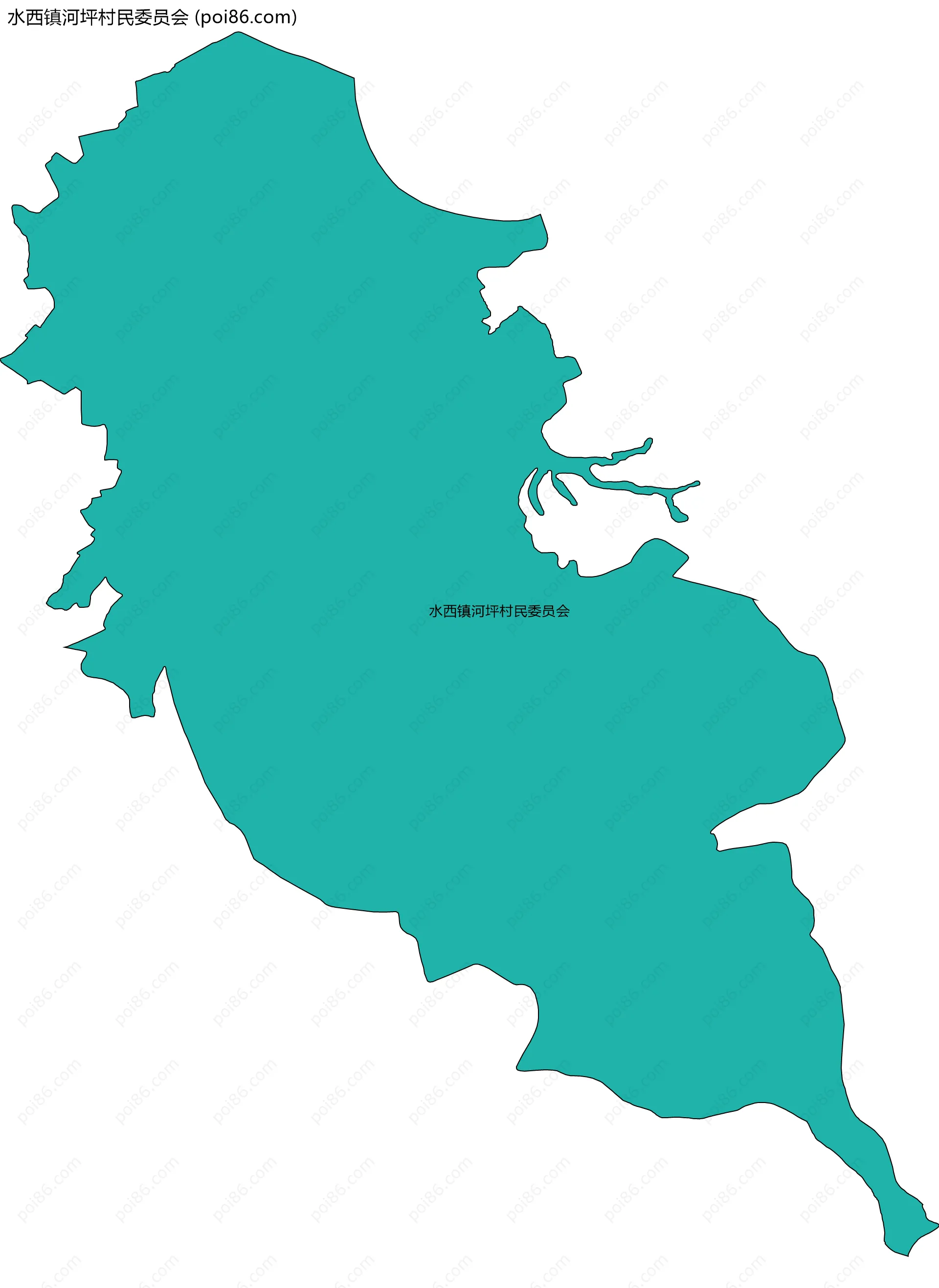 水西镇河坪村民委员会边界地图