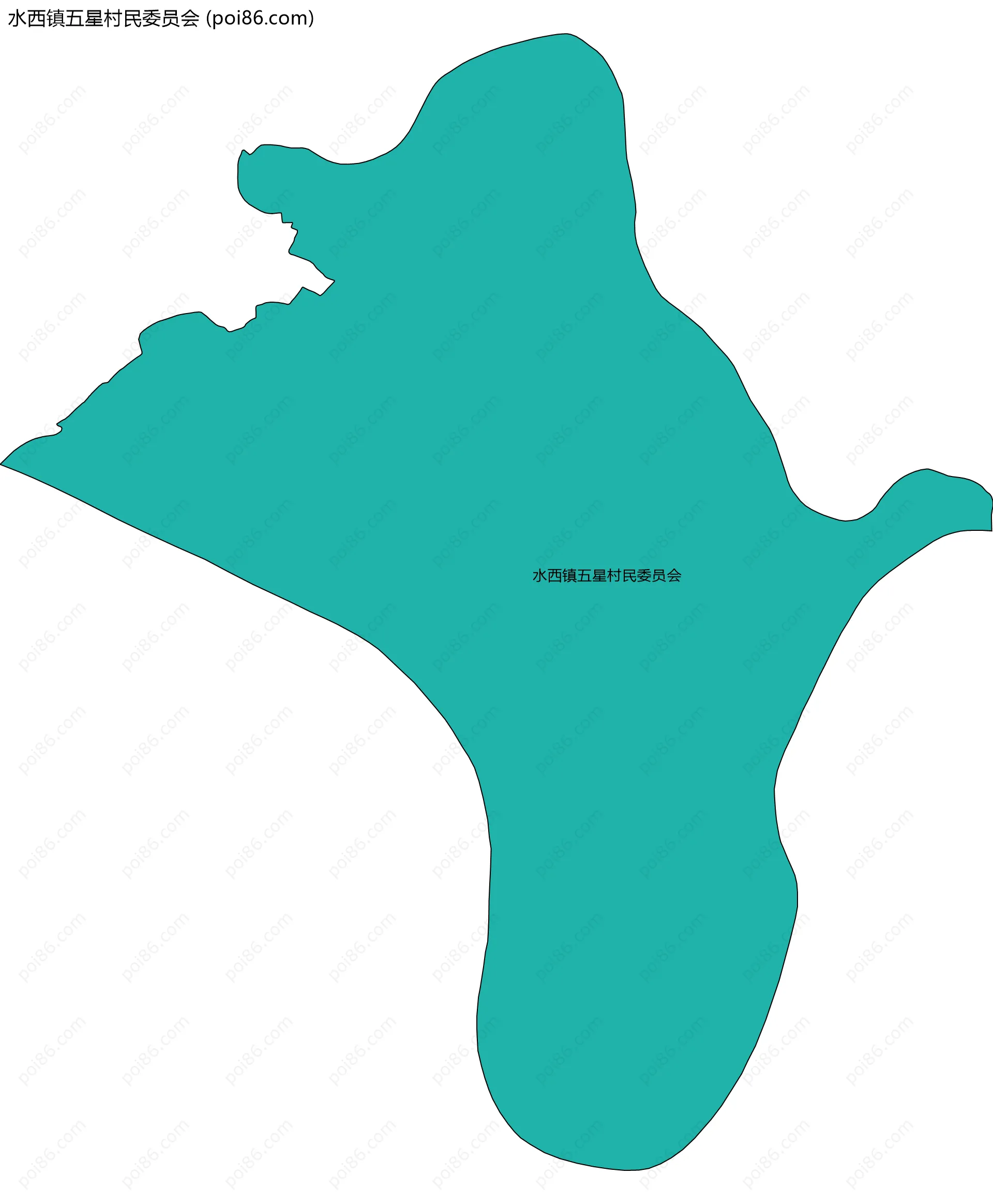 水西镇五星村民委员会边界地图