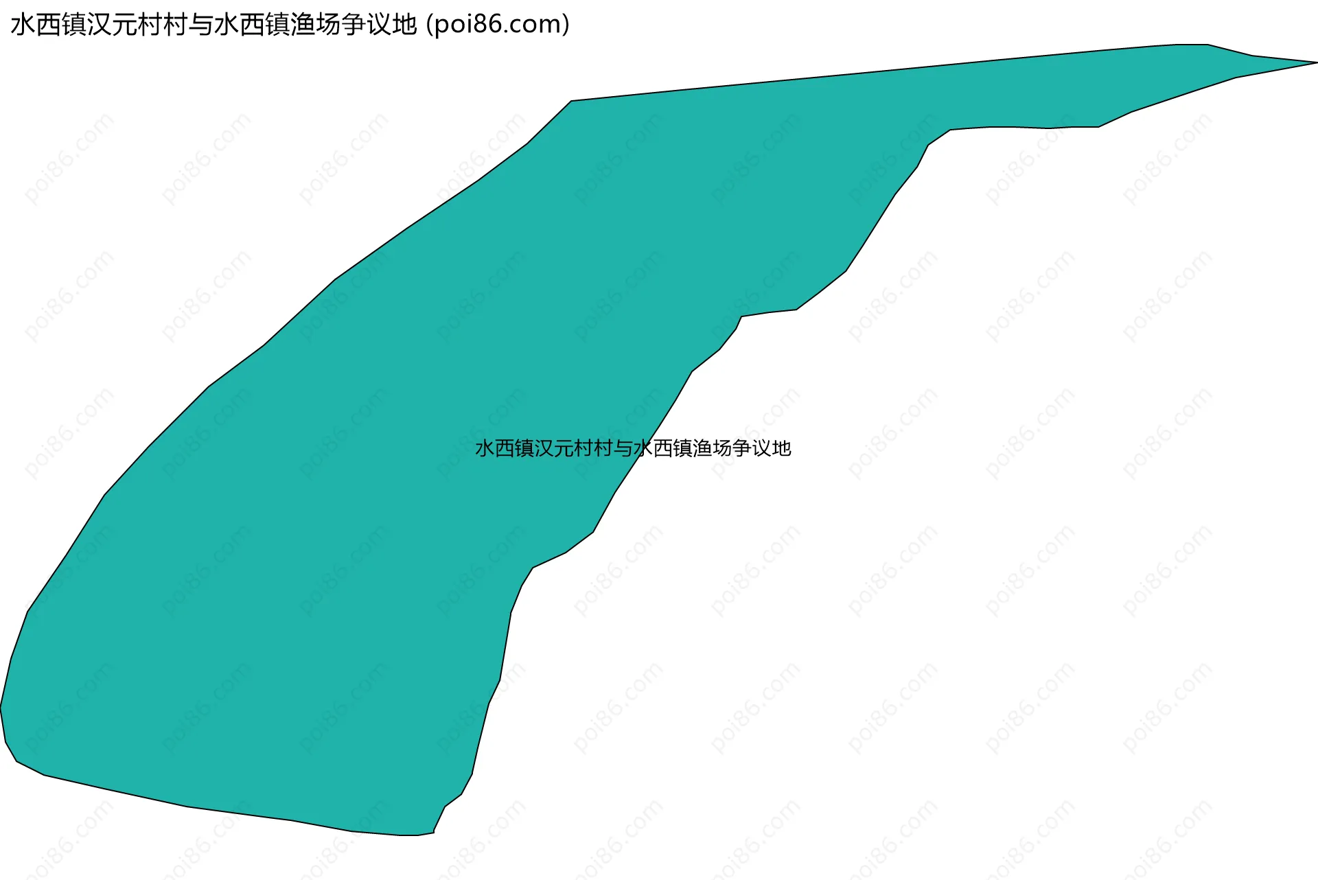 水西镇汉元村村与水西镇渔场争议地边界地图