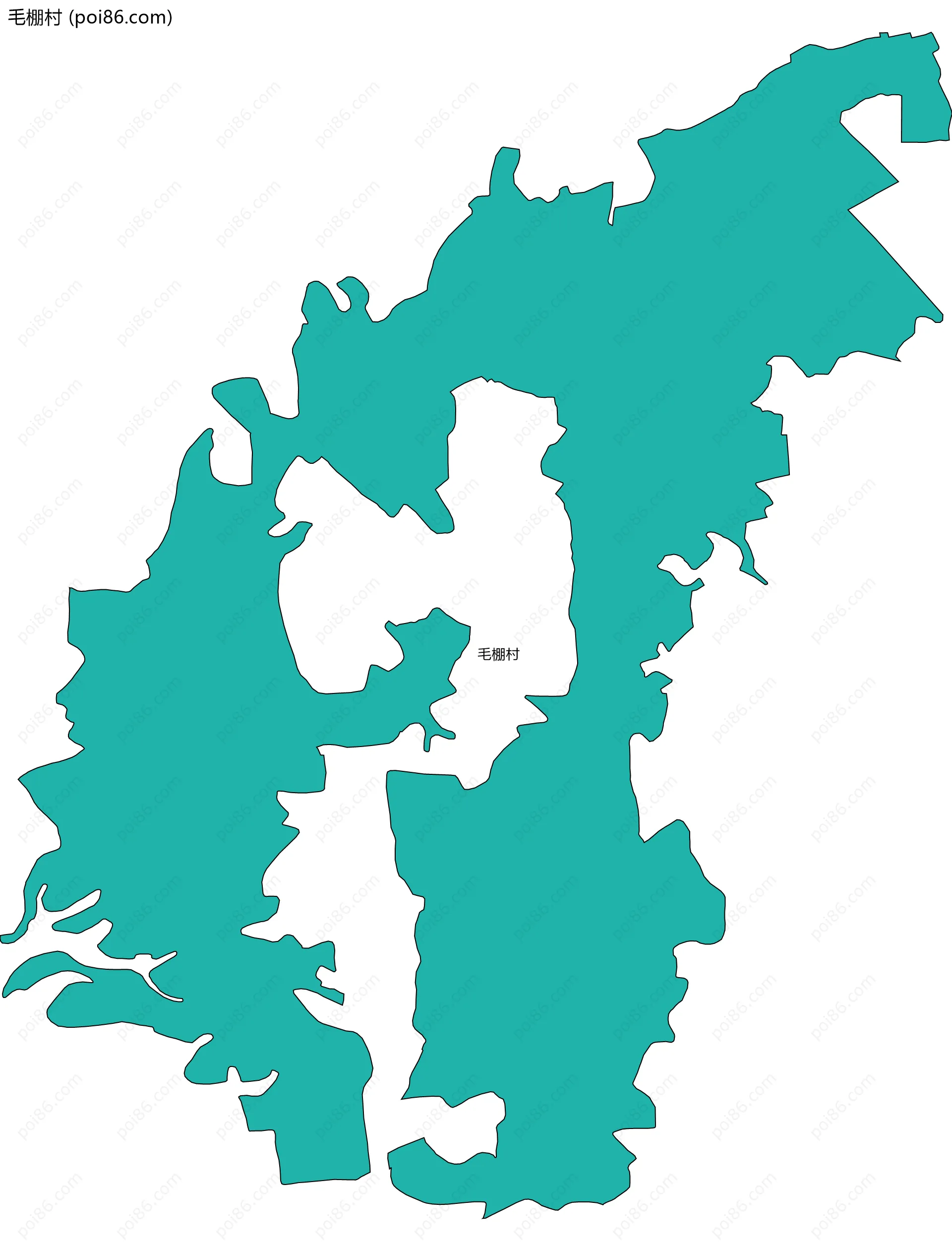 毛棚村边界地图