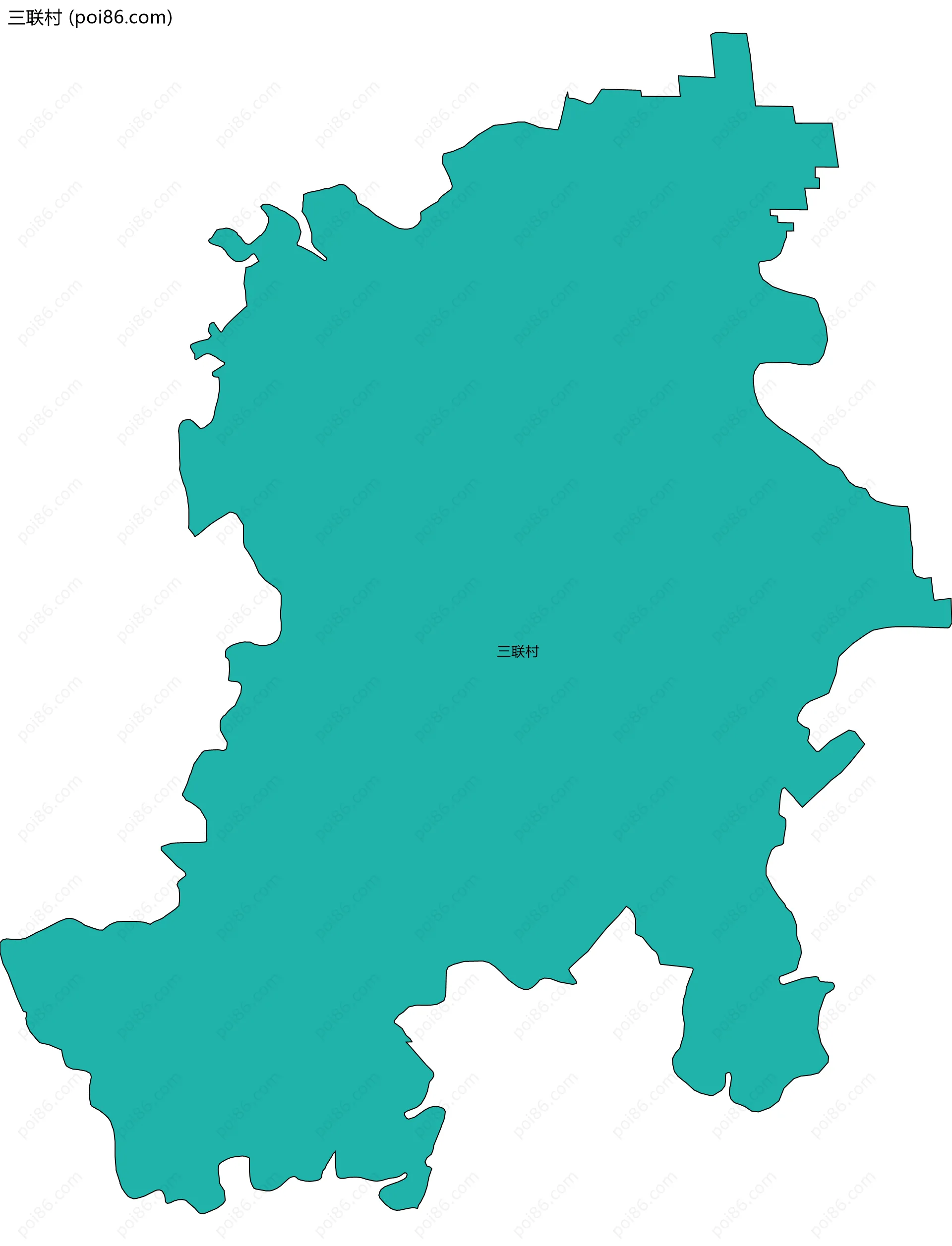 三联村边界地图