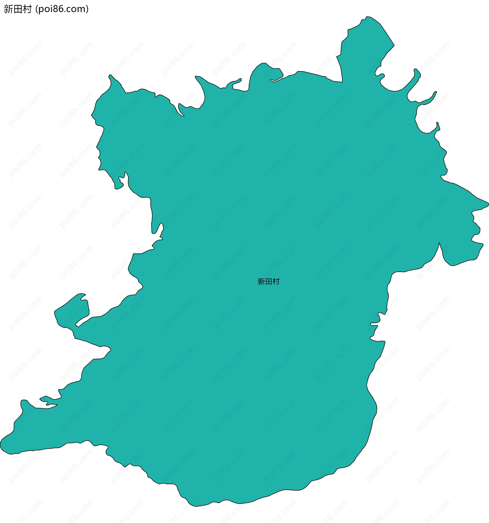 新田村边界地图