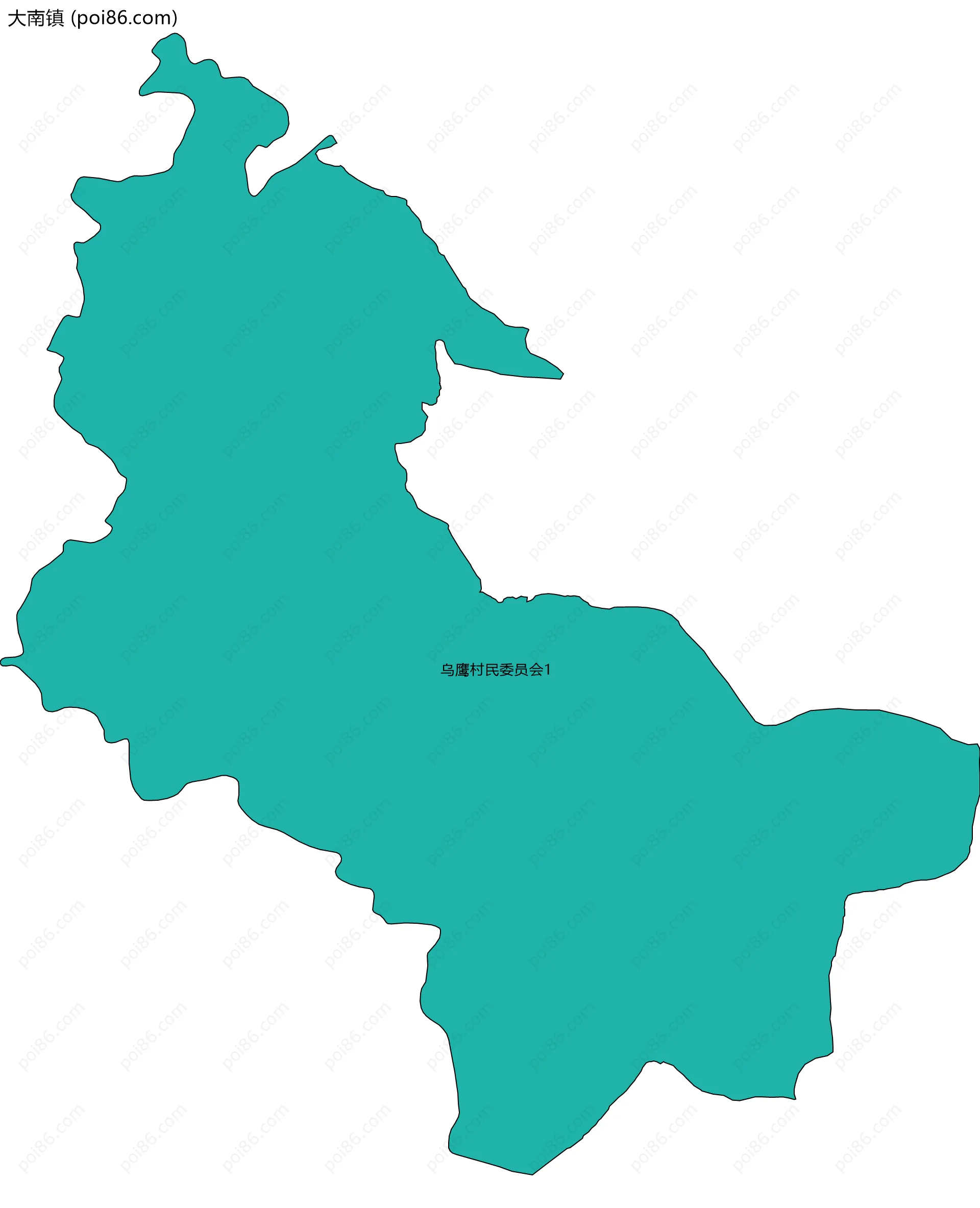 大南镇边界地图(五级行政区划)
