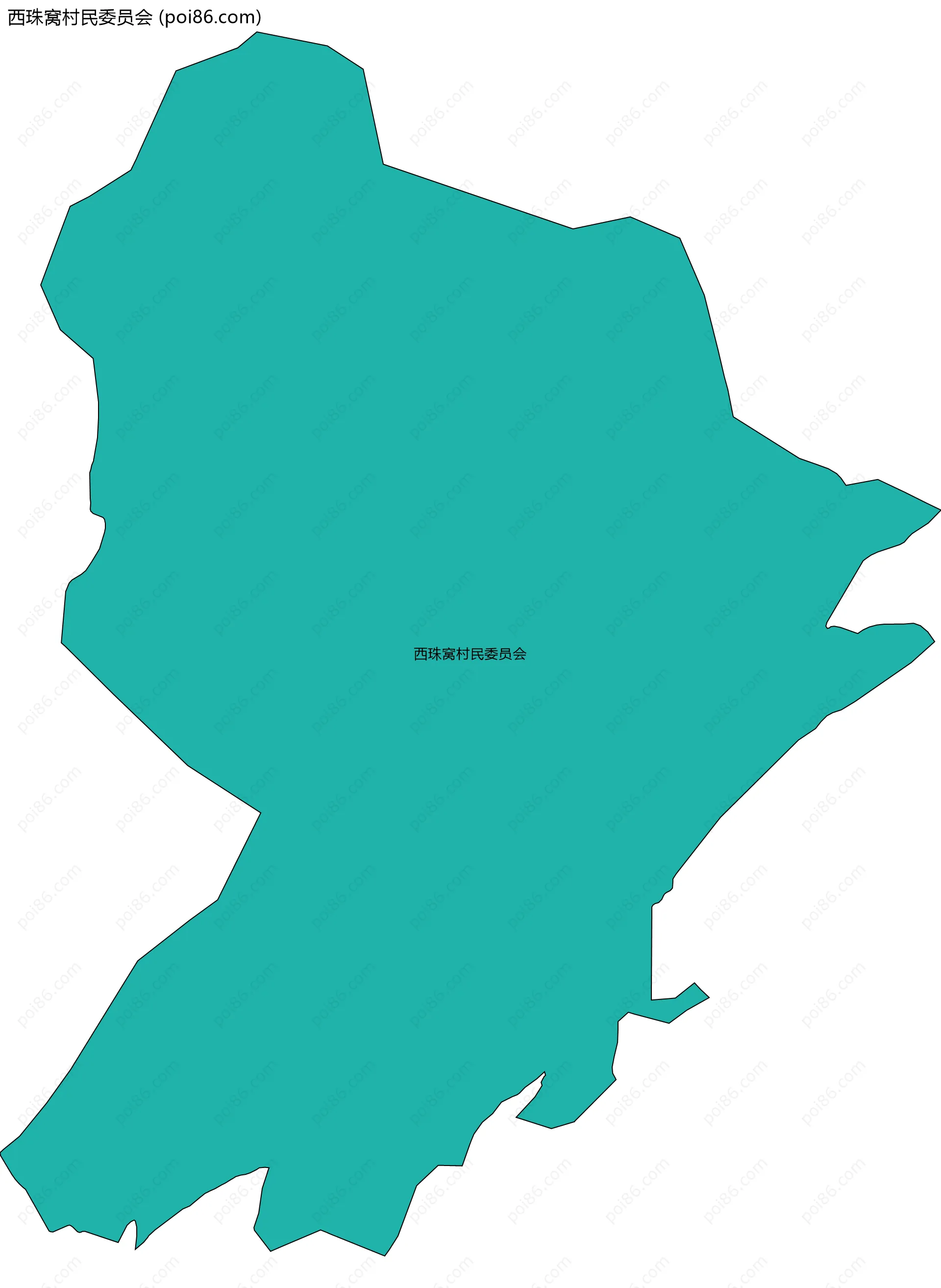 西珠窝村民委员会边界地图