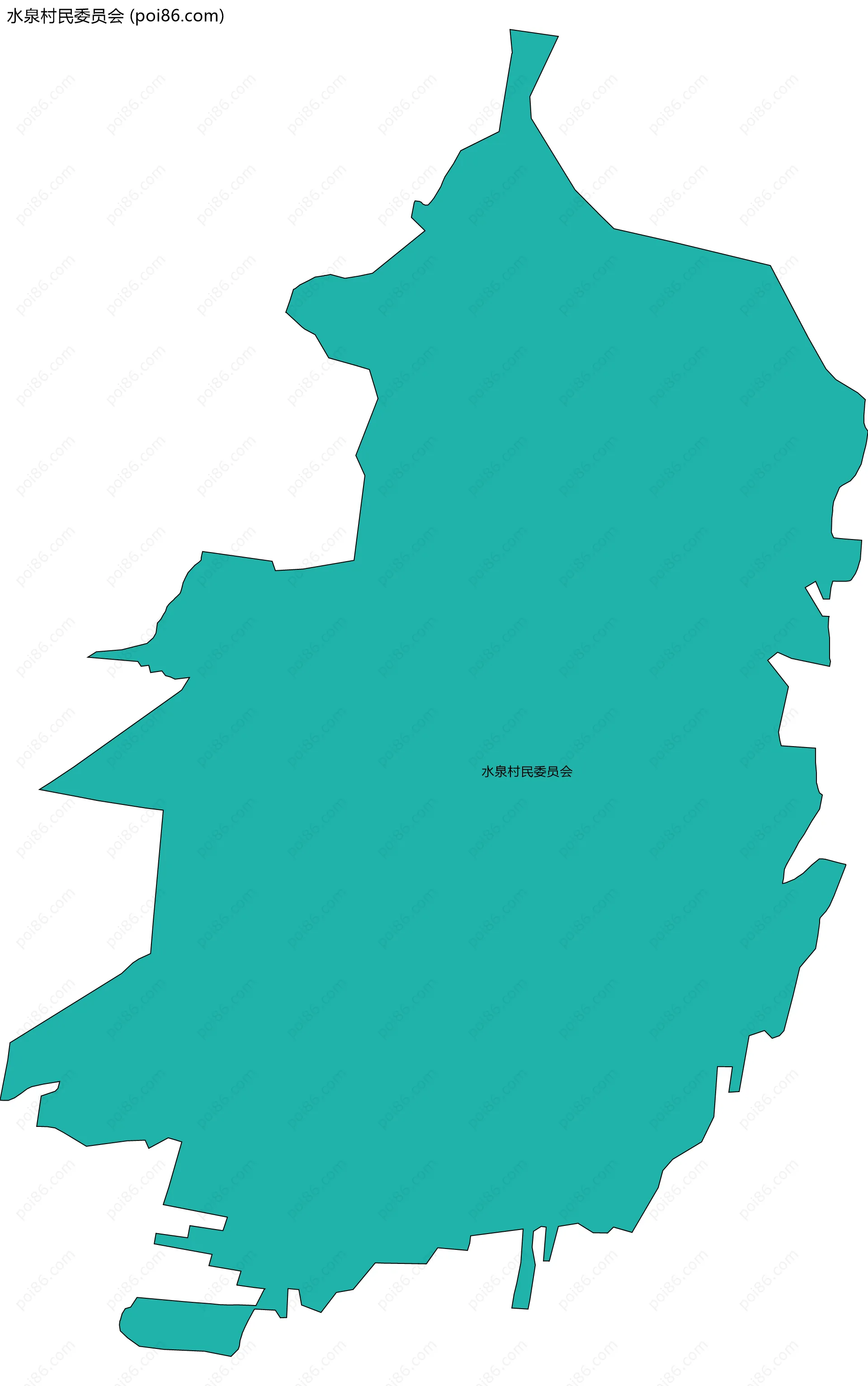 水泉村民委员会边界地图