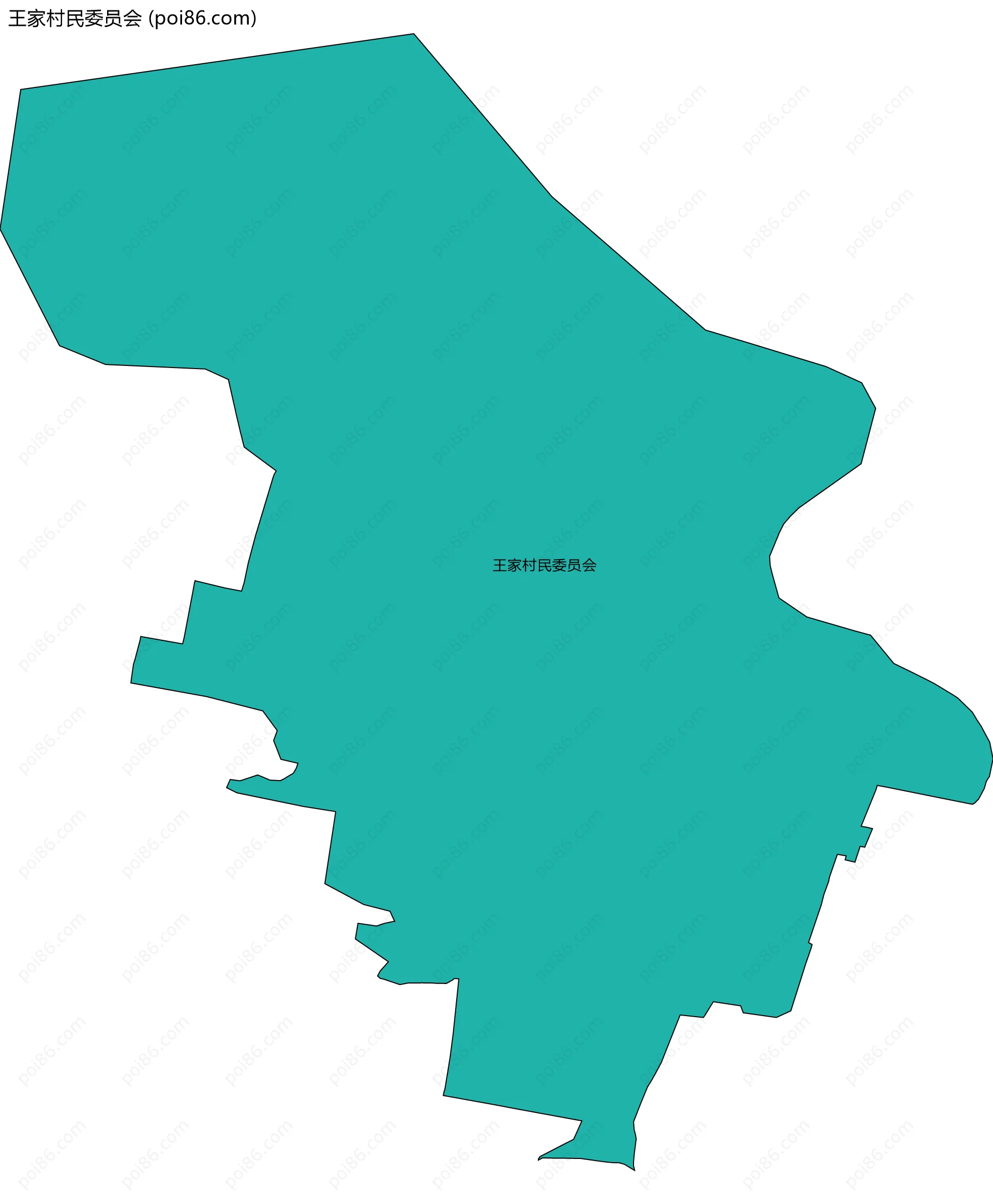 王家村民委员会边界地图