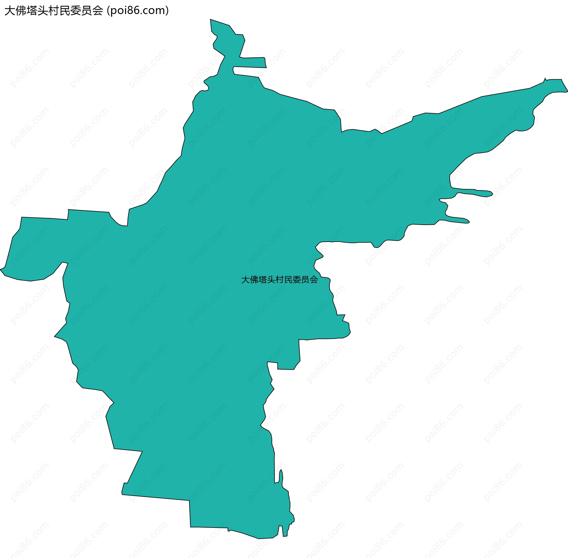 大佛塔头村民委员会边界地图