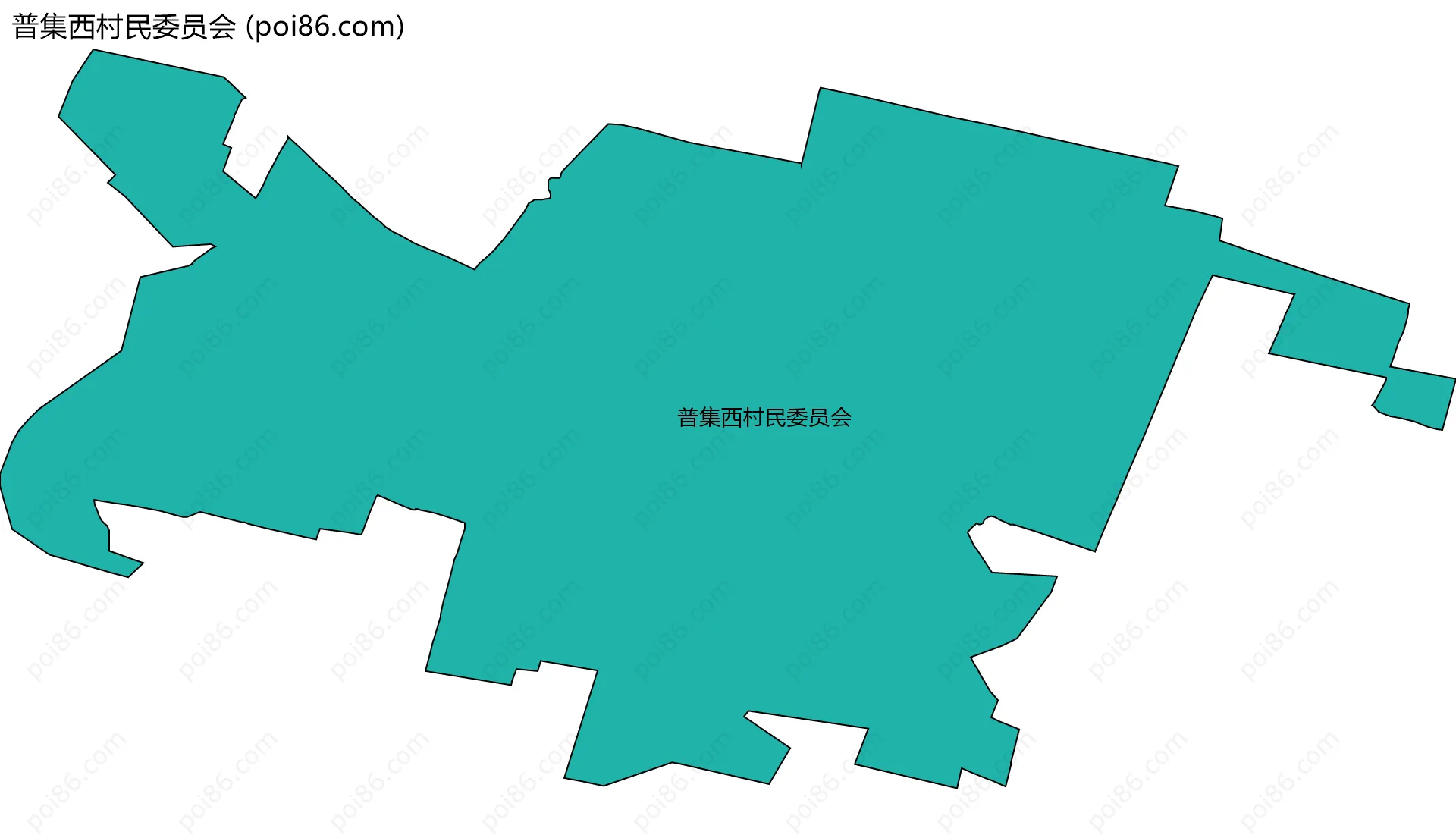 普集西村民委员会边界地图