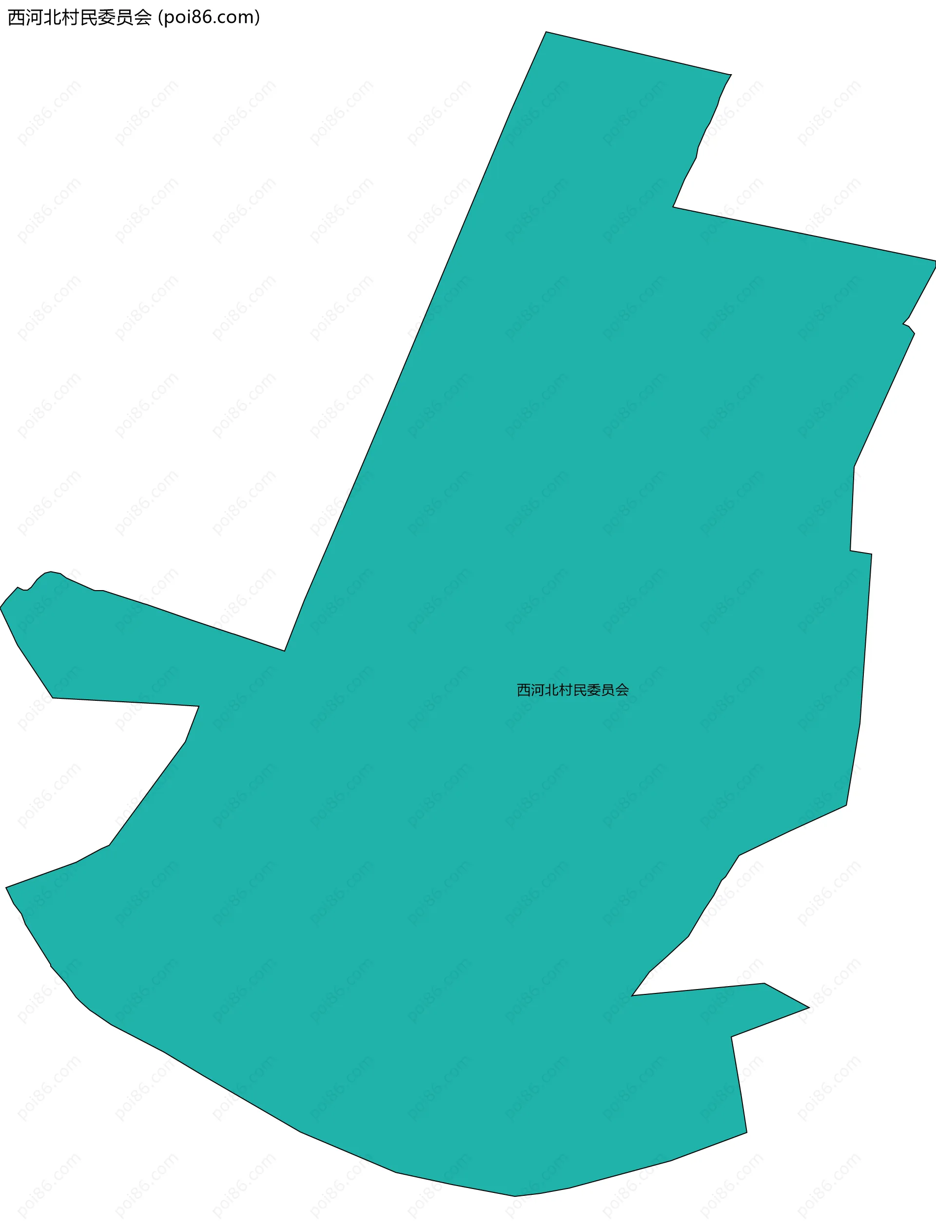 西河北村民委员会边界地图