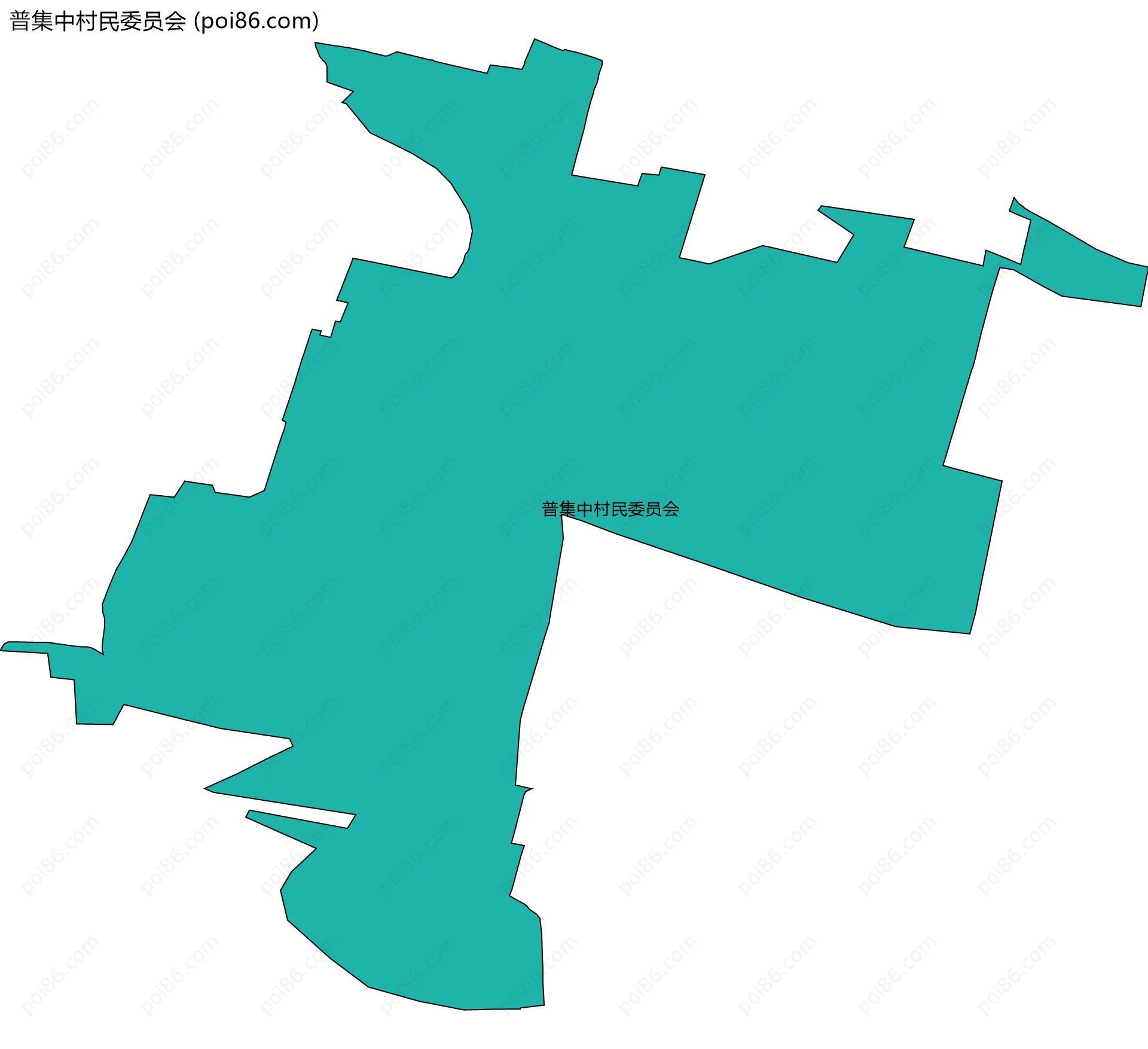 普集中村民委员会边界地图