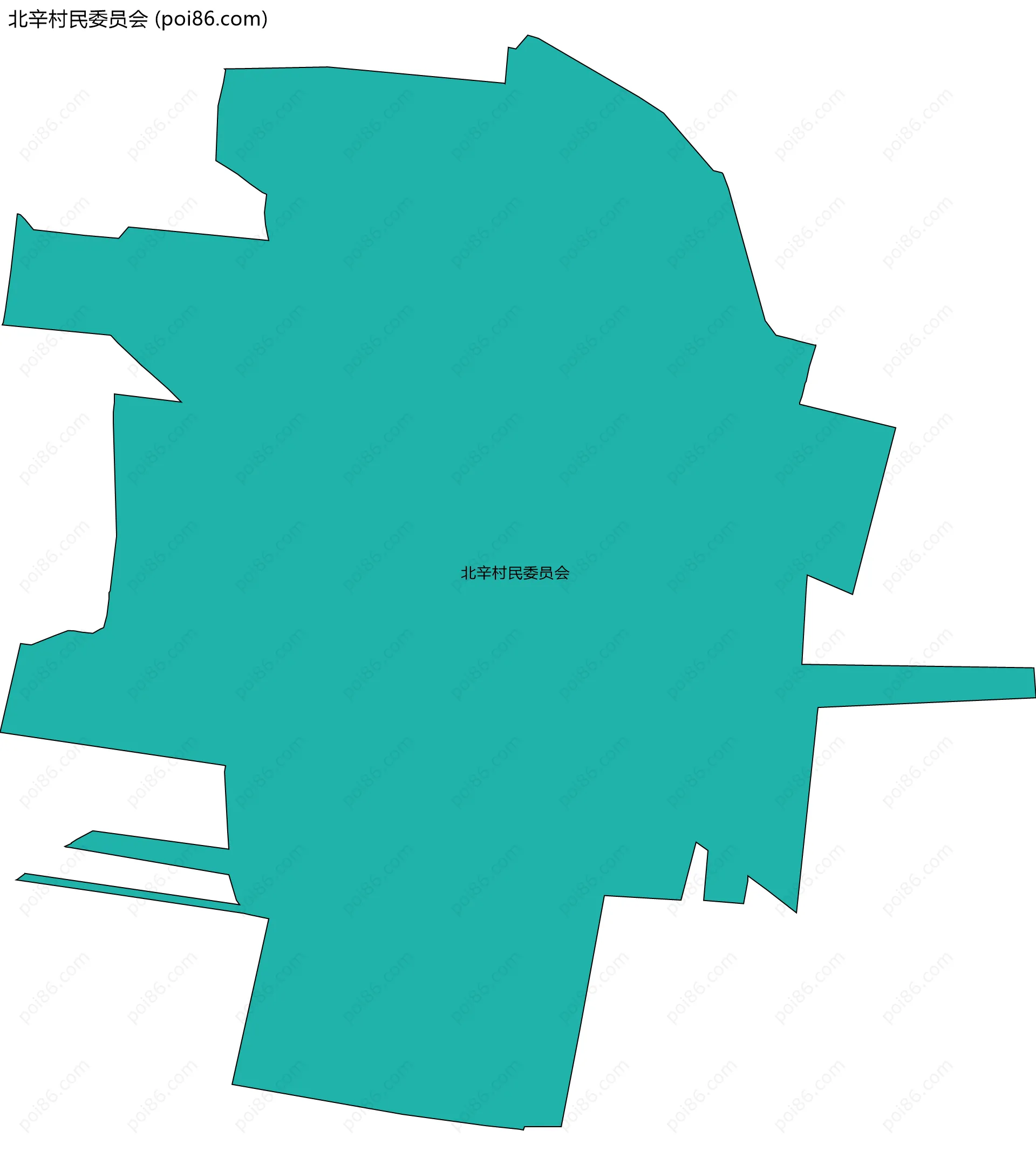 北辛村民委员会边界地图