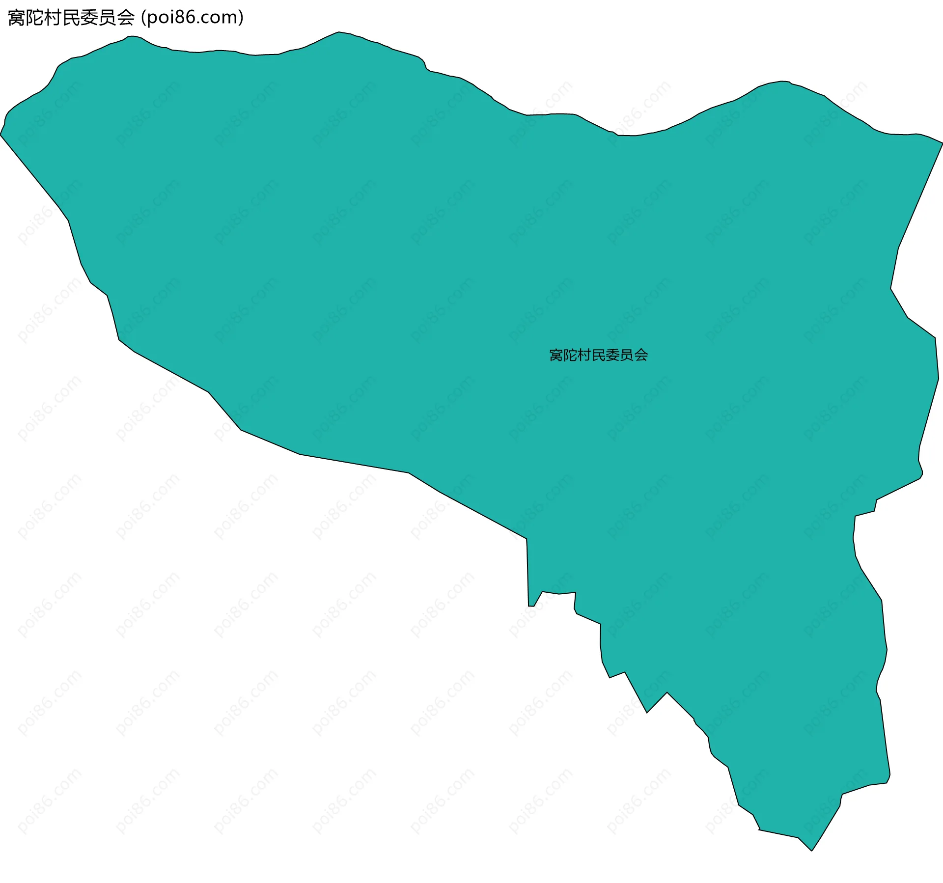窝陀村民委员会边界地图