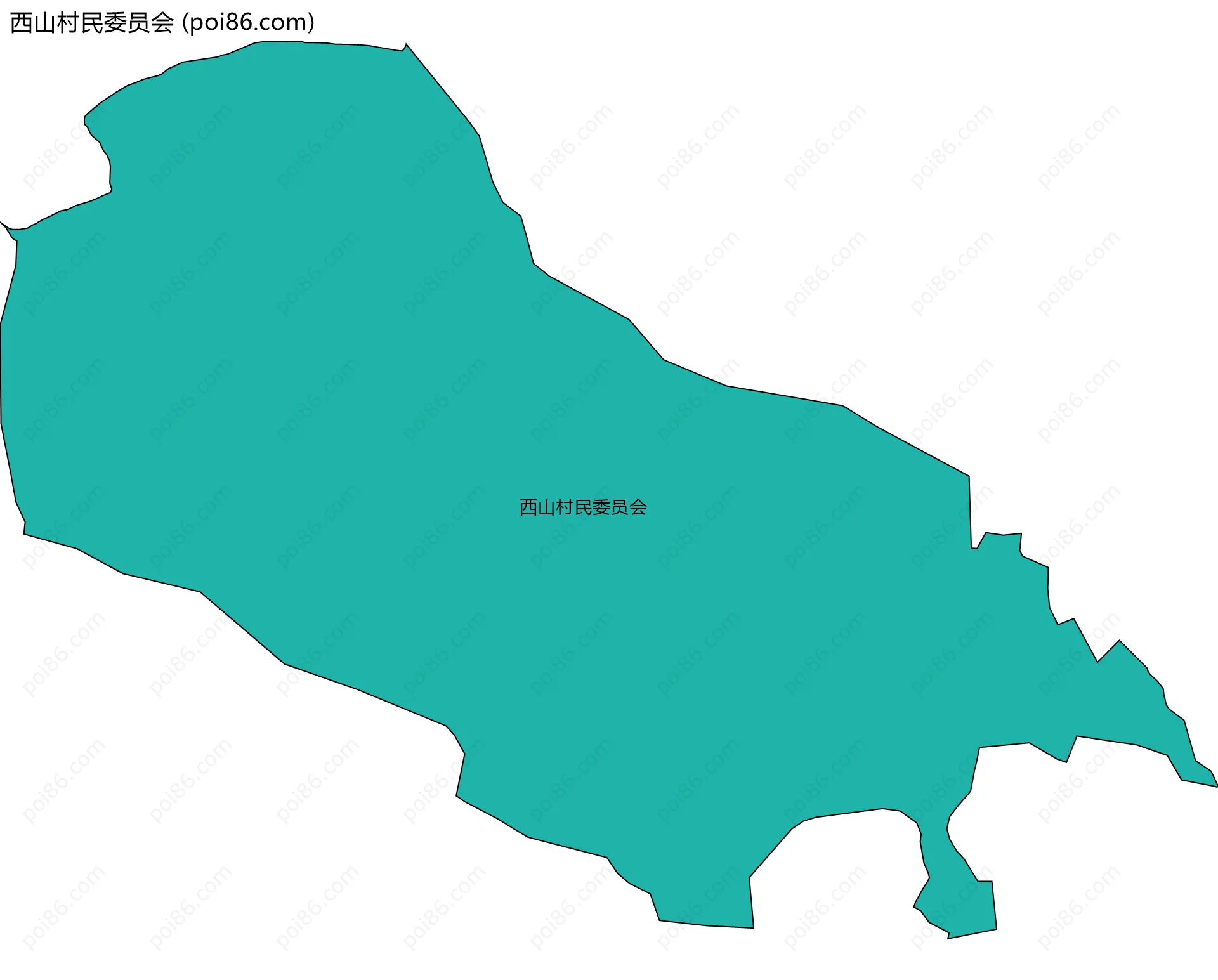 西山村民委员会边界地图