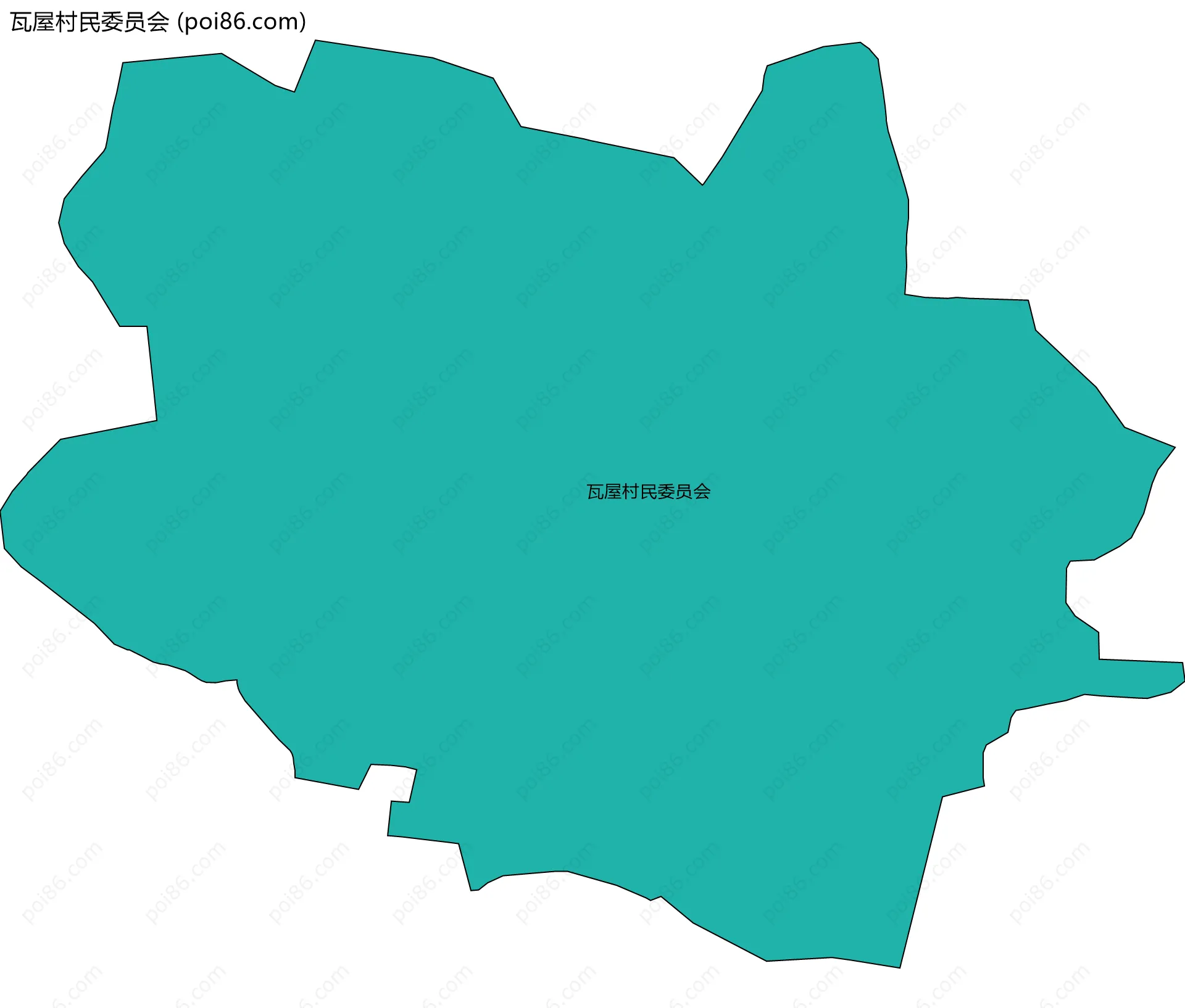 瓦屋村民委员会边界地图