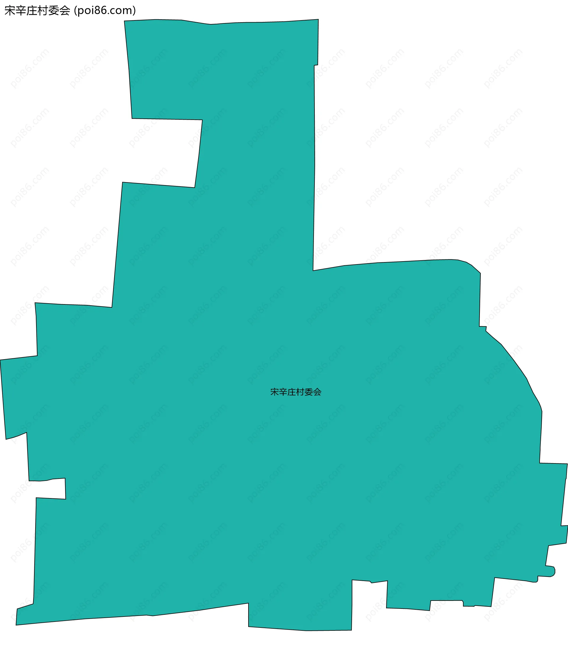 宋辛庄村委会边界地图