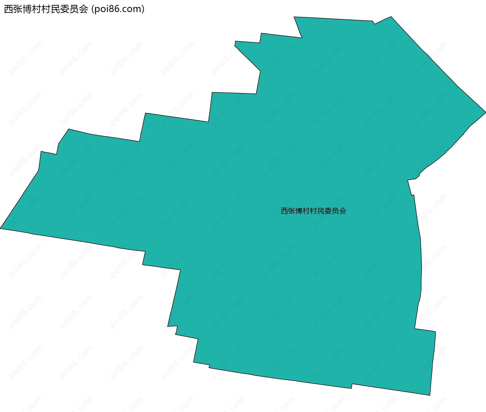 西张博村村民委员会边界地图