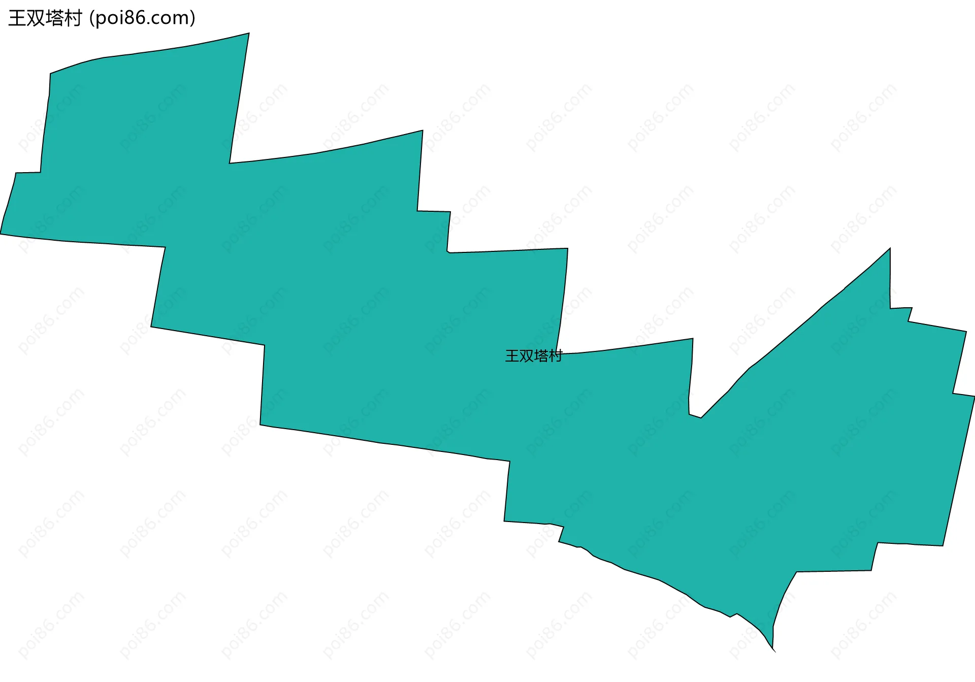 王双塔村边界地图