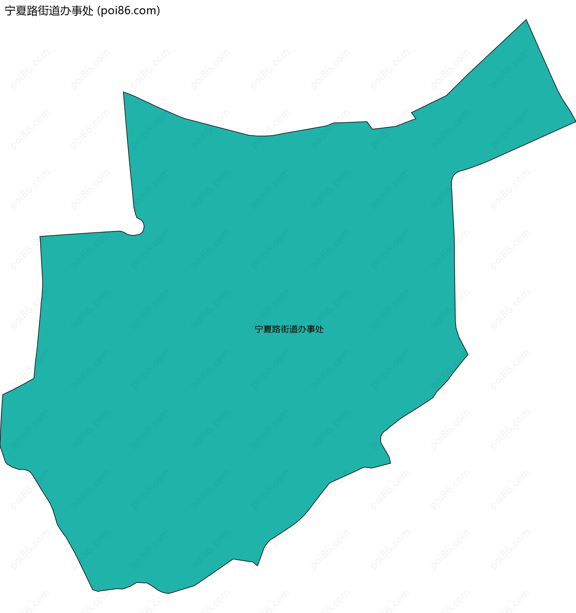 宁夏路街道办事处边界地图(五级行政区划)
