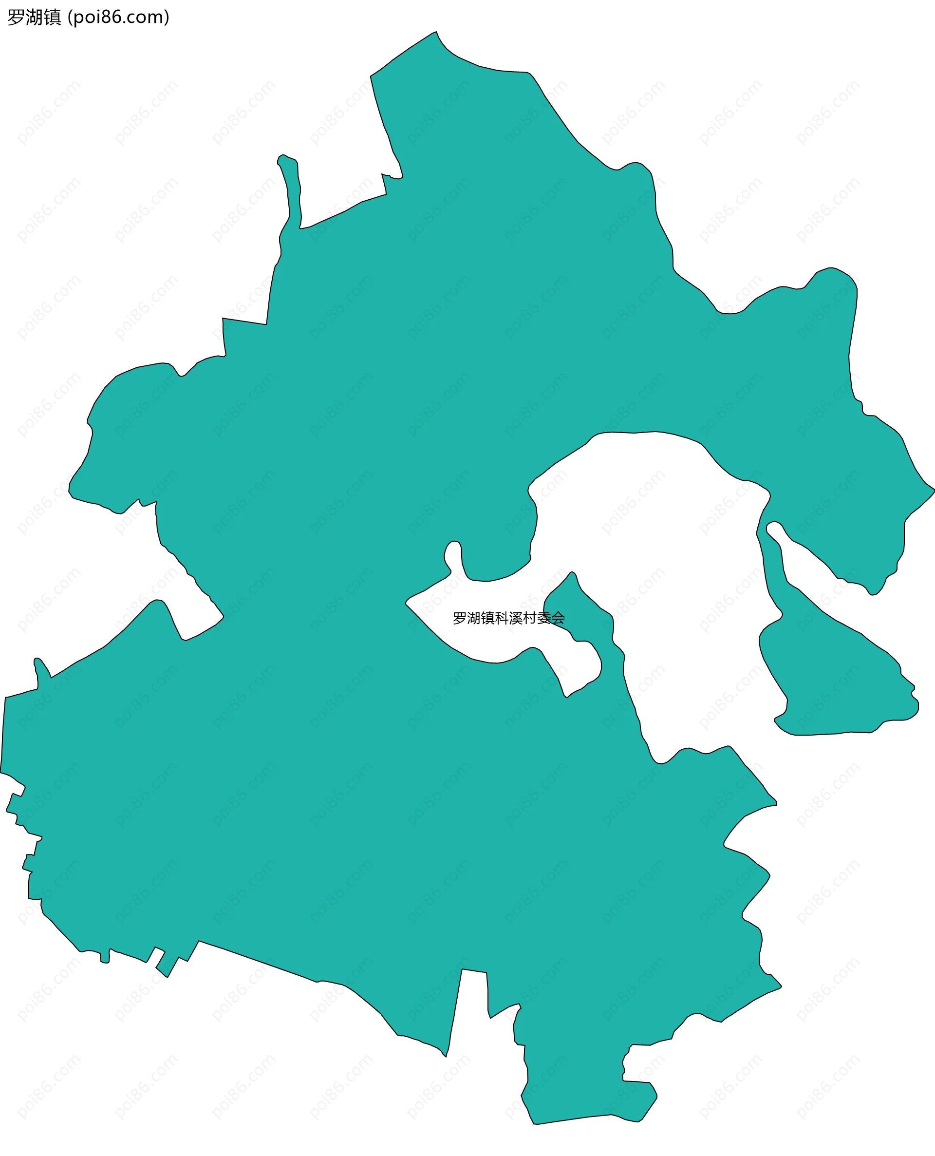 罗湖镇边界地图(五级行政区划)