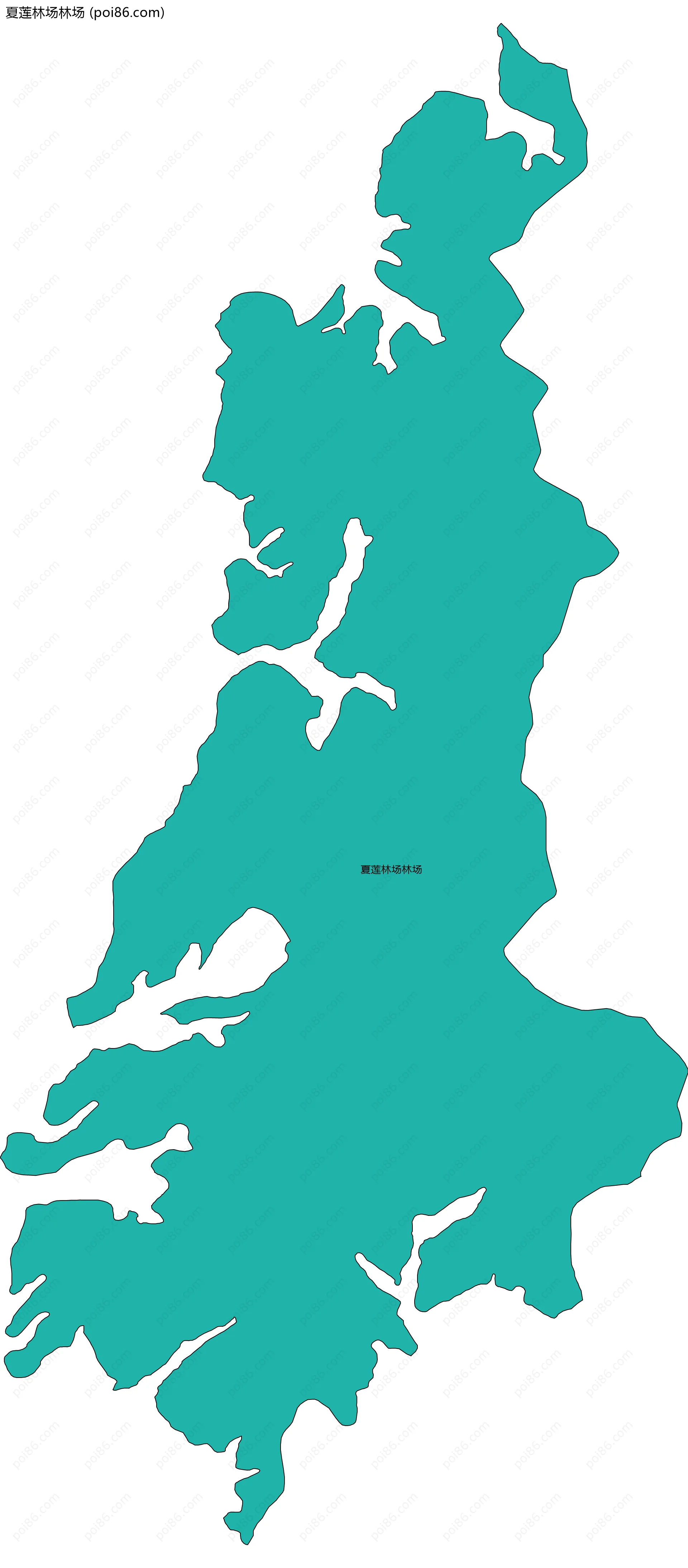 夏莲林场林场边界地图(五级行政区划)