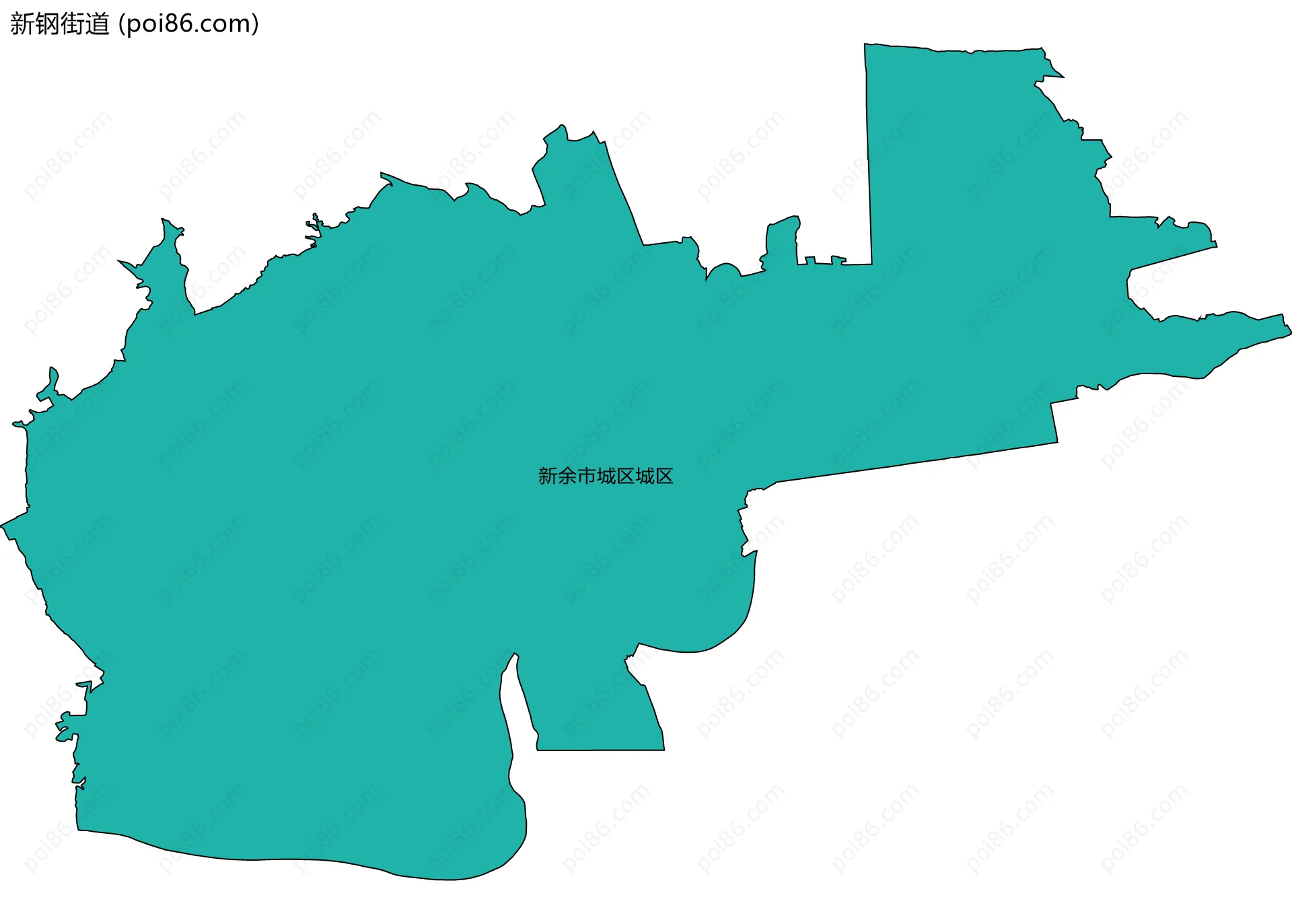 新钢街道边界地图(五级行政区划)