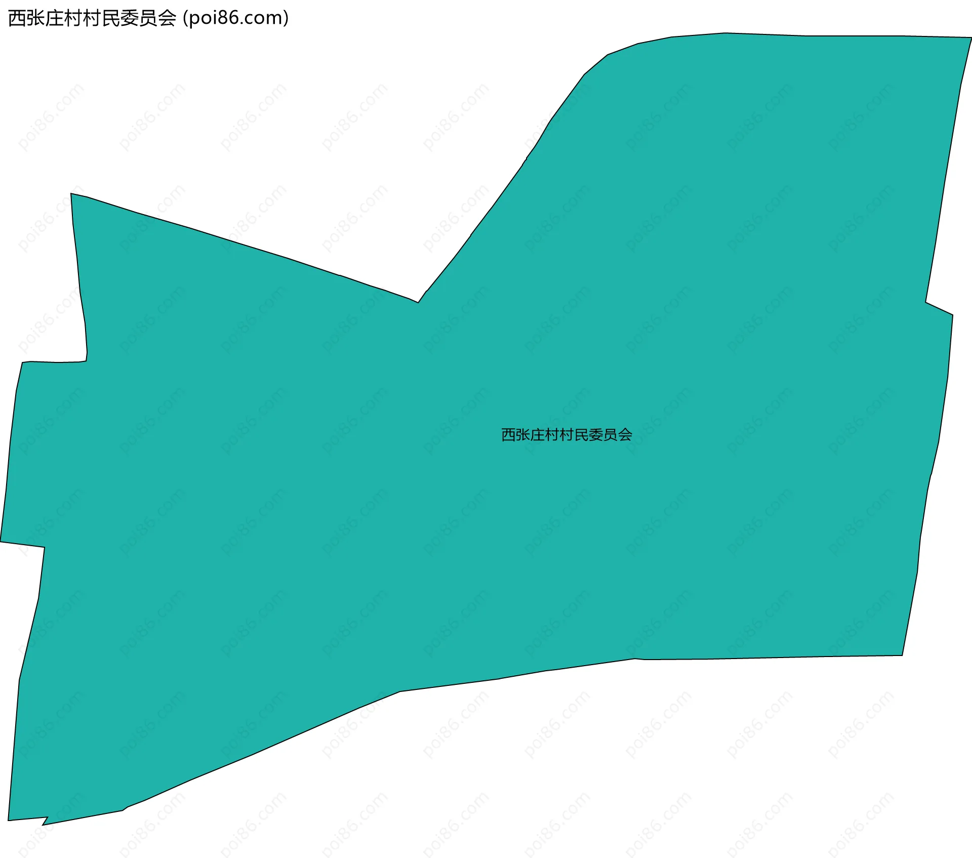 西张庄村村民委员会边界地图