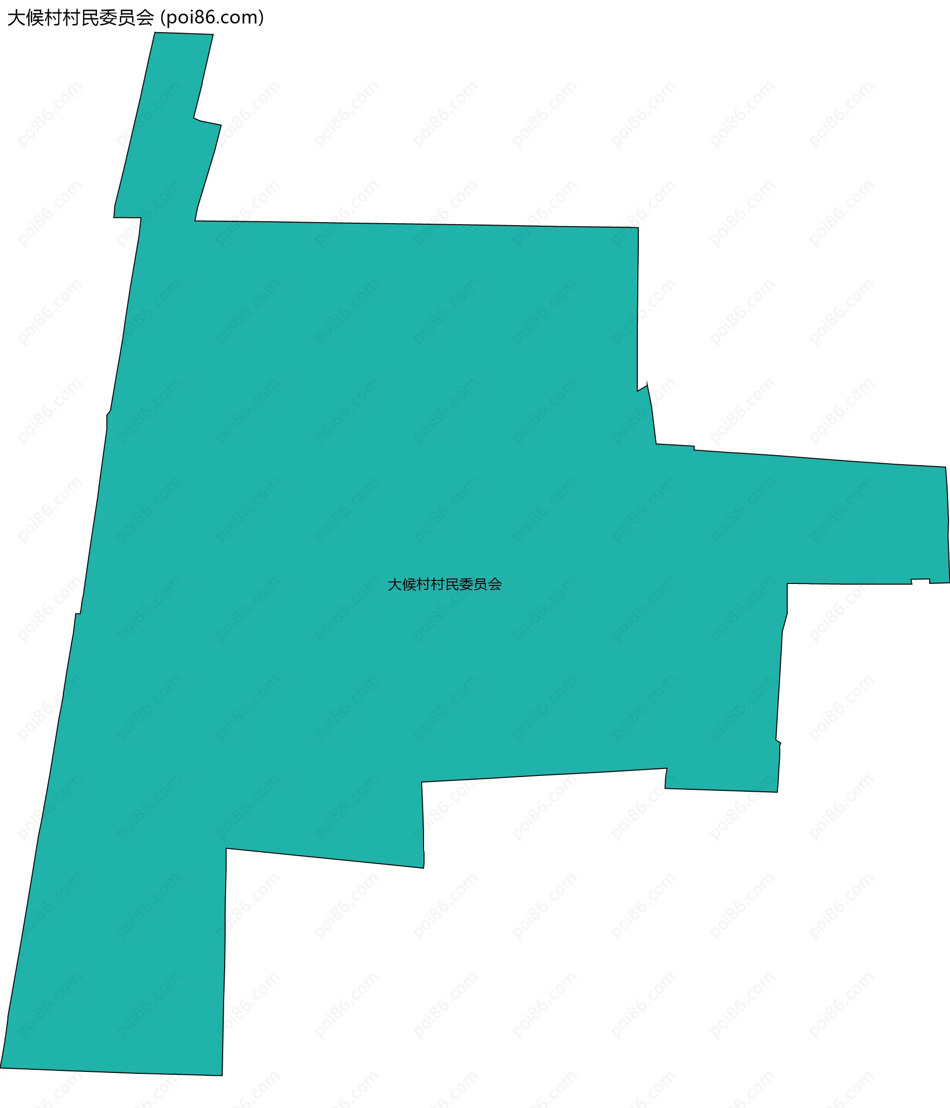大候村村民委员会边界地图