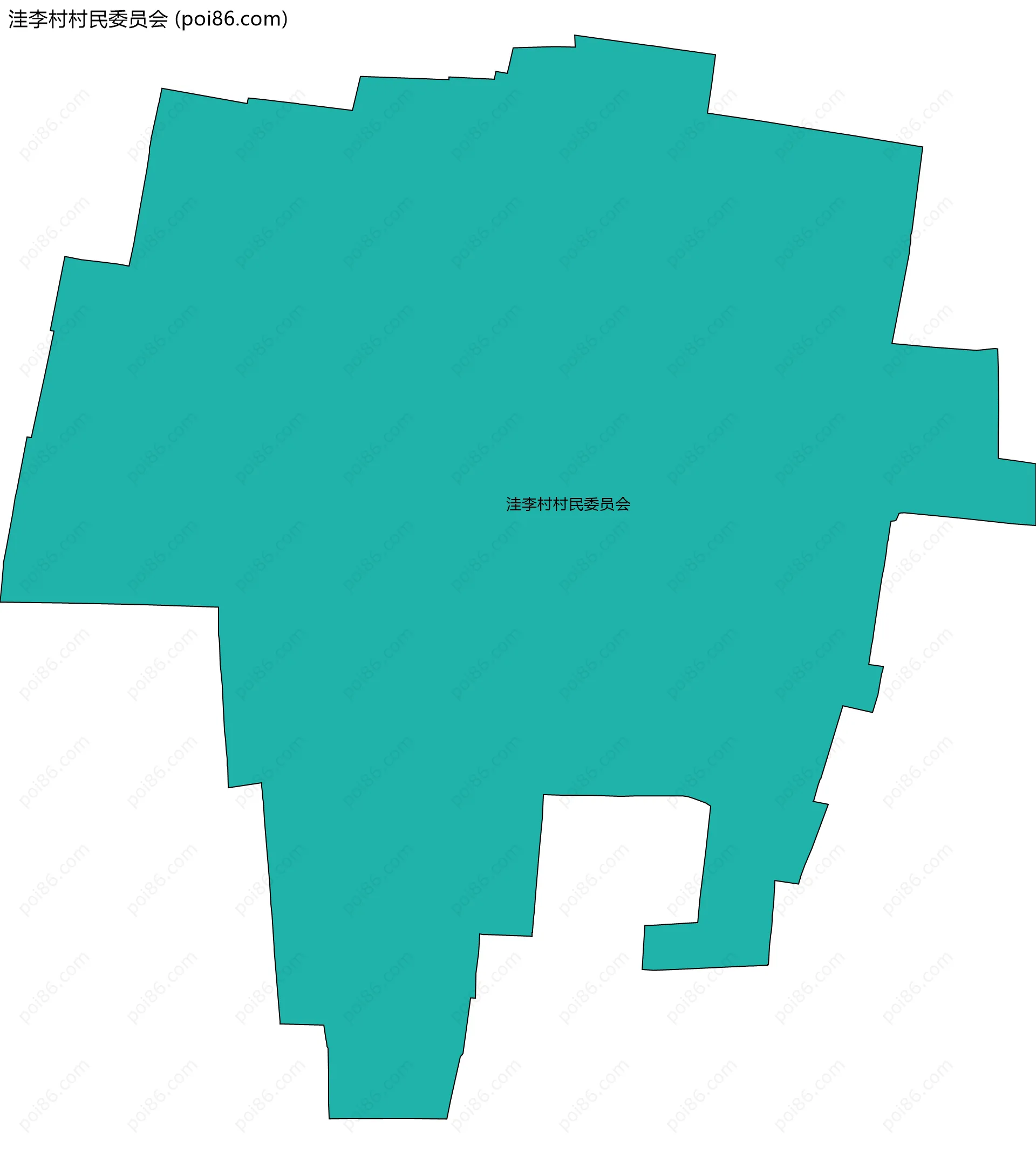 洼李村村民委员会边界地图