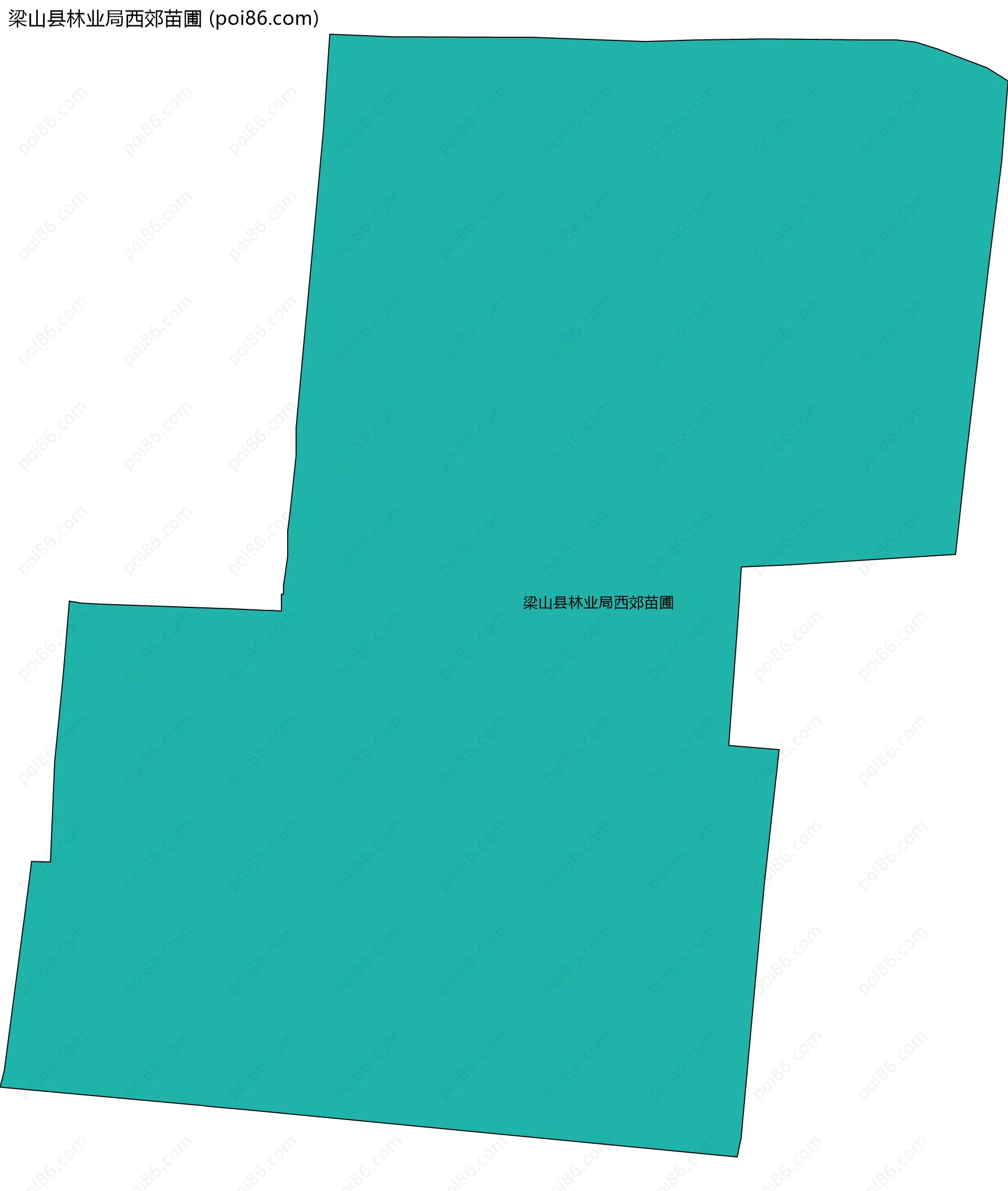 梁山县林业局西郊苗圃边界地图