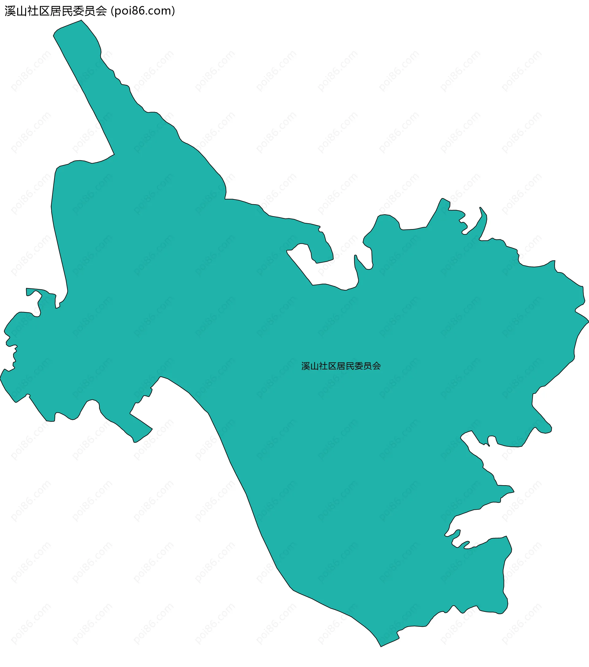 溪山社区居民委员会边界地图