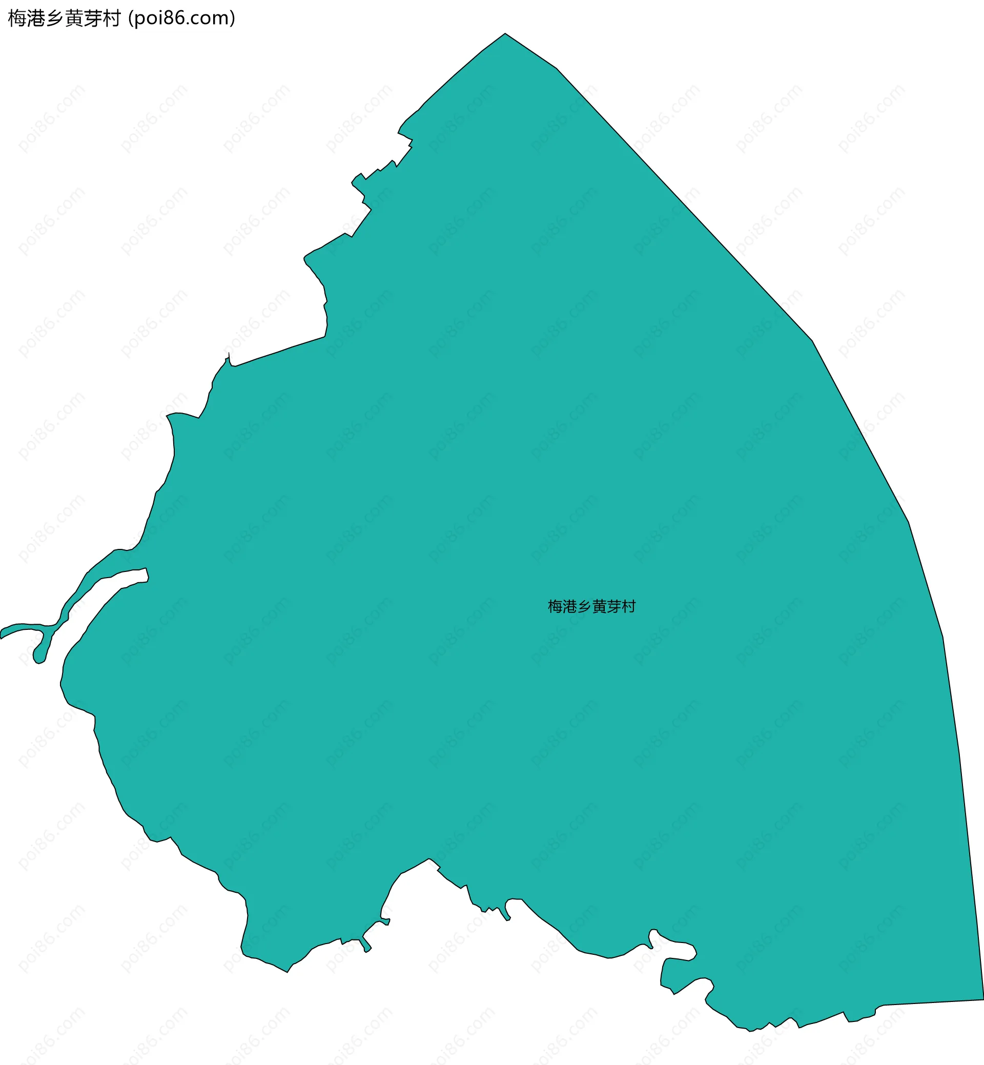 梅港乡黄芽村边界地图