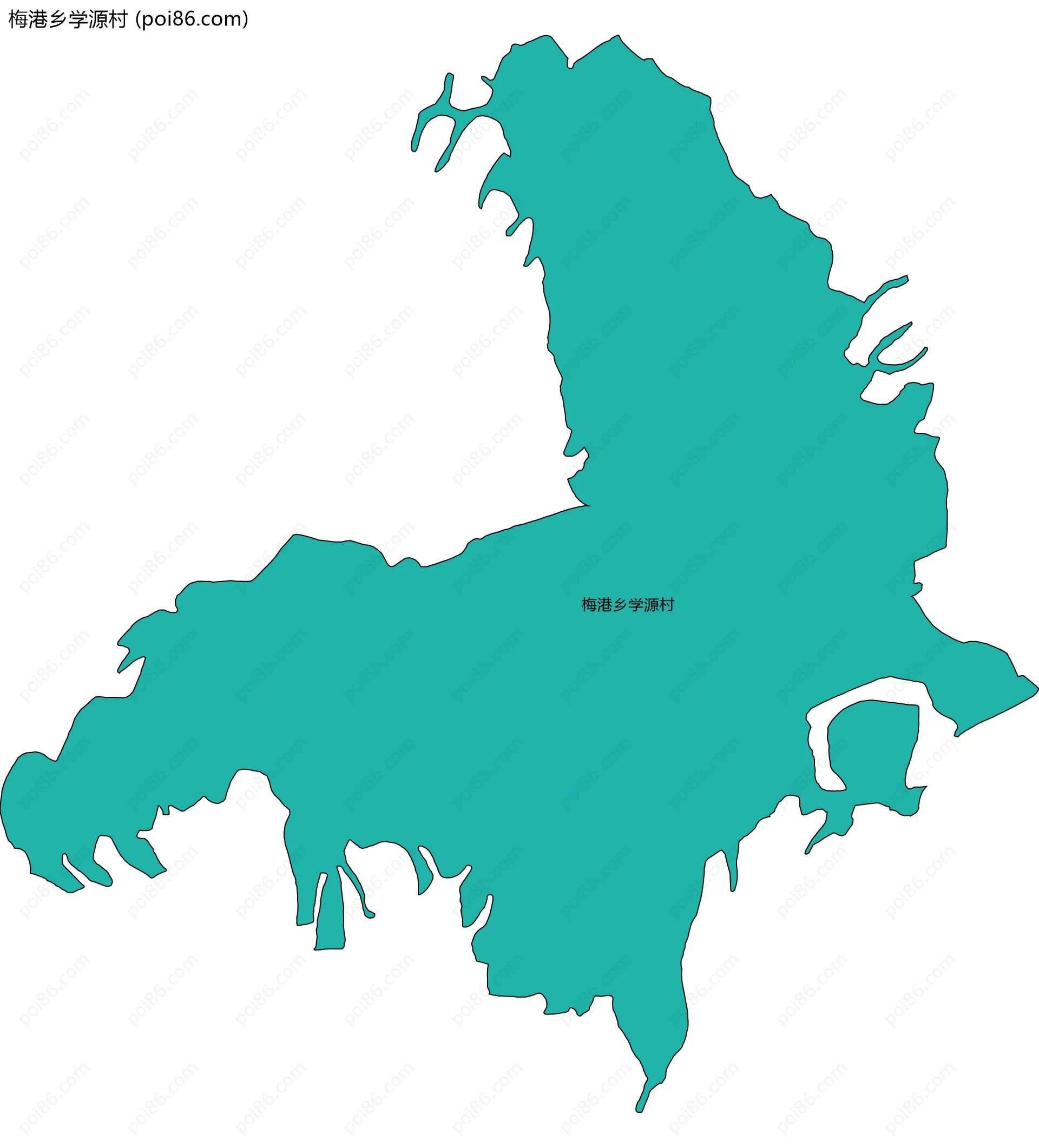 梅港乡学源村边界地图