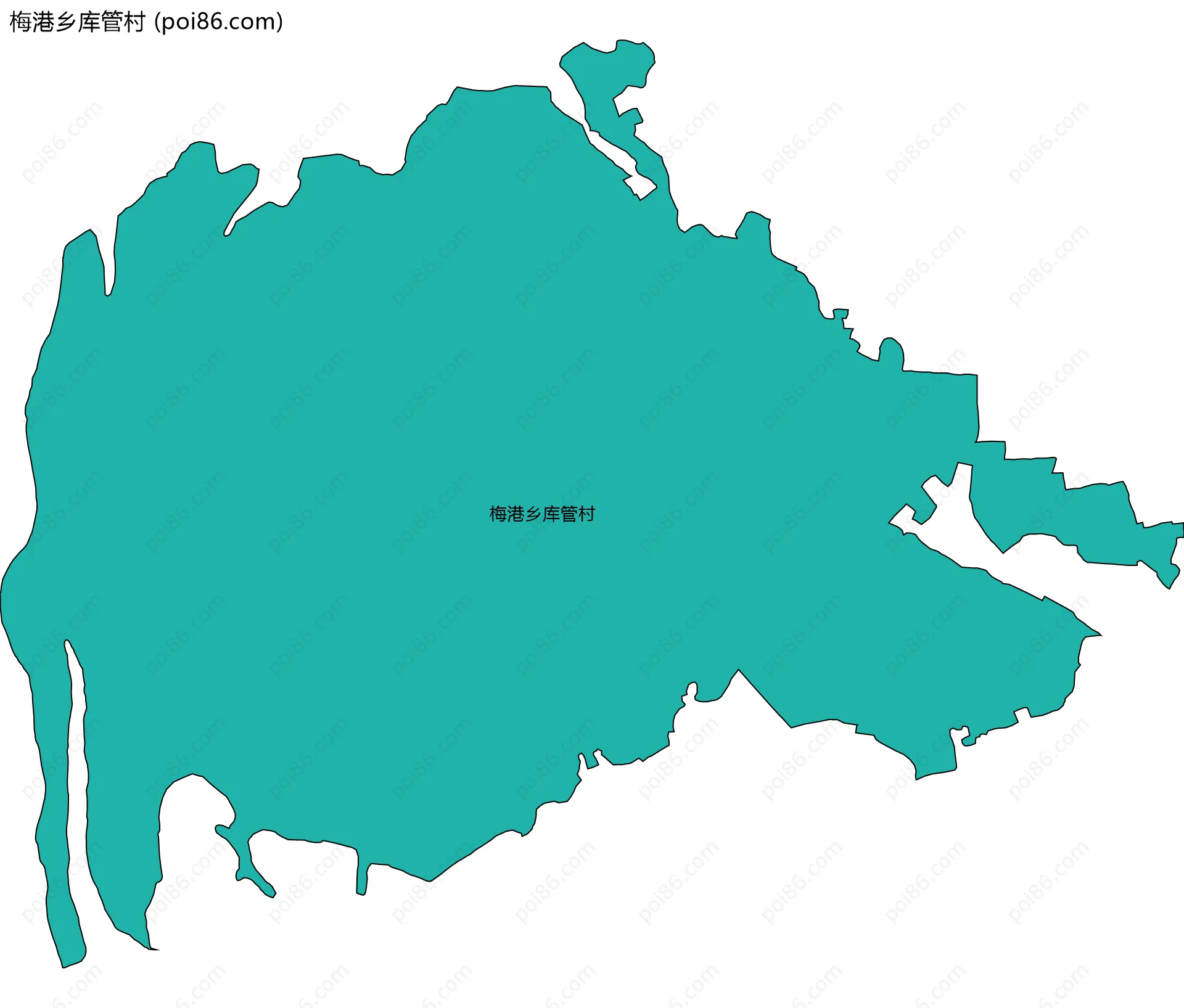 梅港乡库管村边界地图