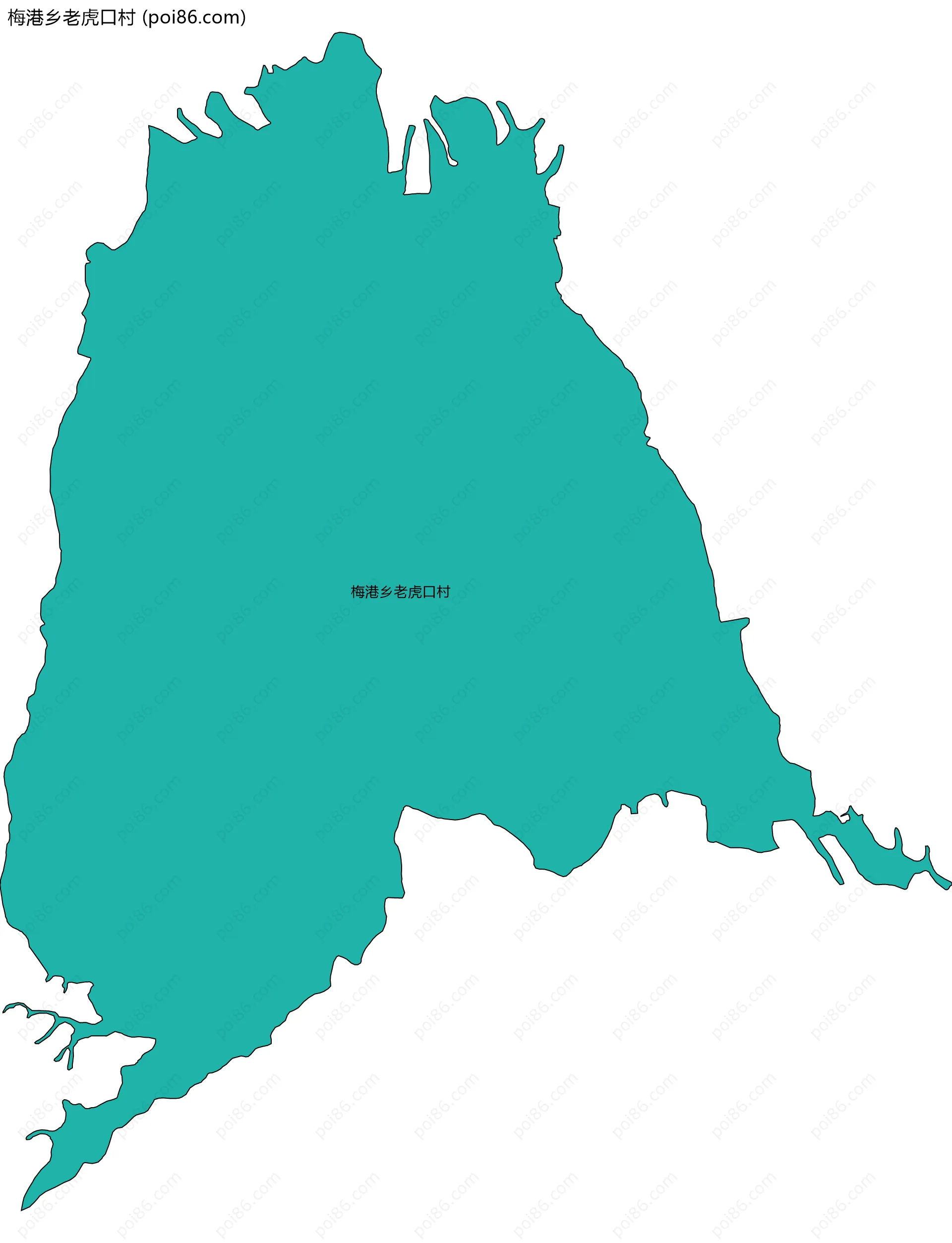 梅港乡老虎口村边界地图
