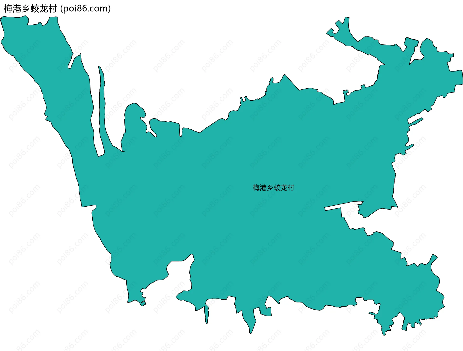 梅港乡蛟龙村边界地图